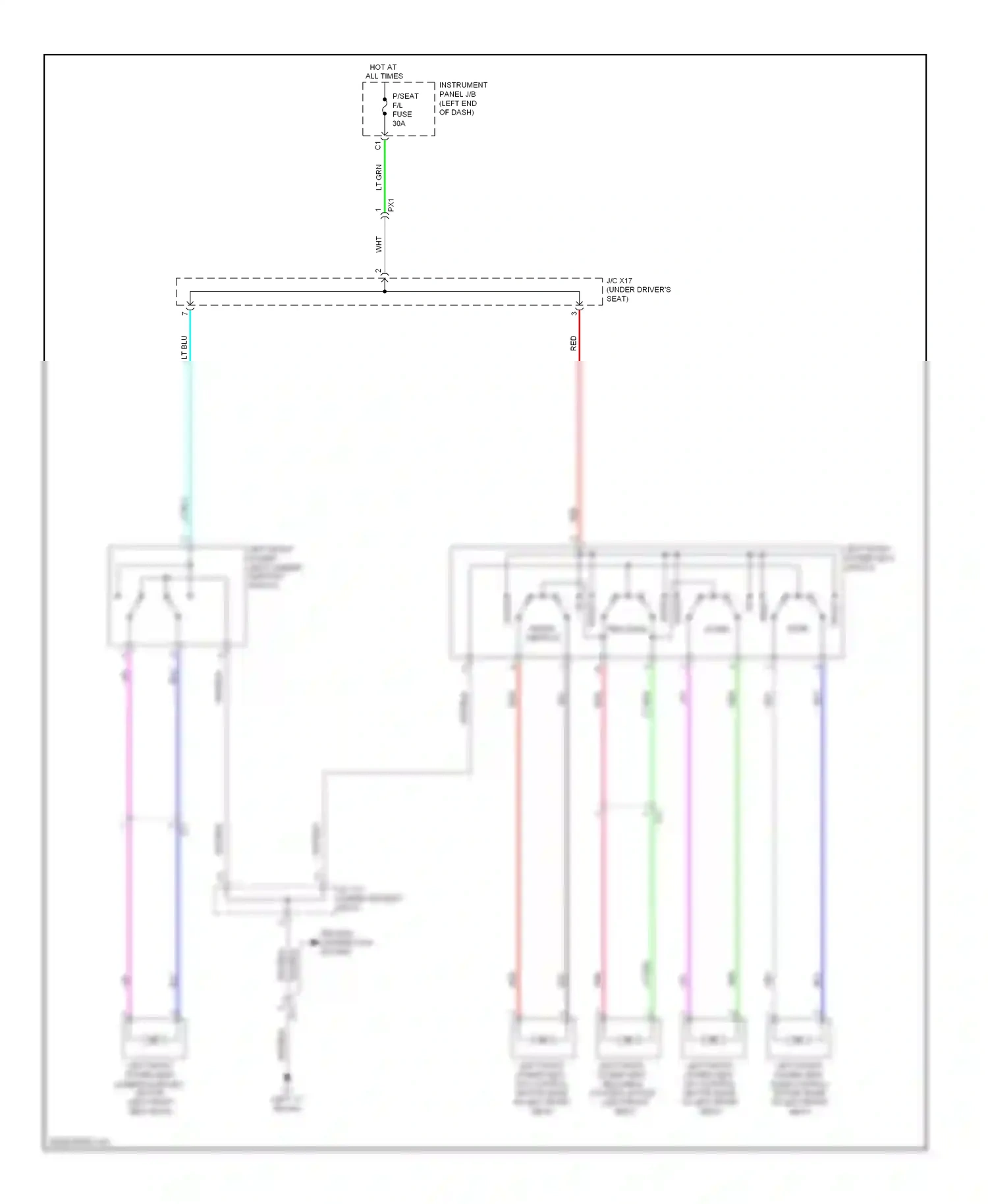Wiring diagram left "c" pillar) for Lexus ES XV60 (2012-2015) (12 of 24)