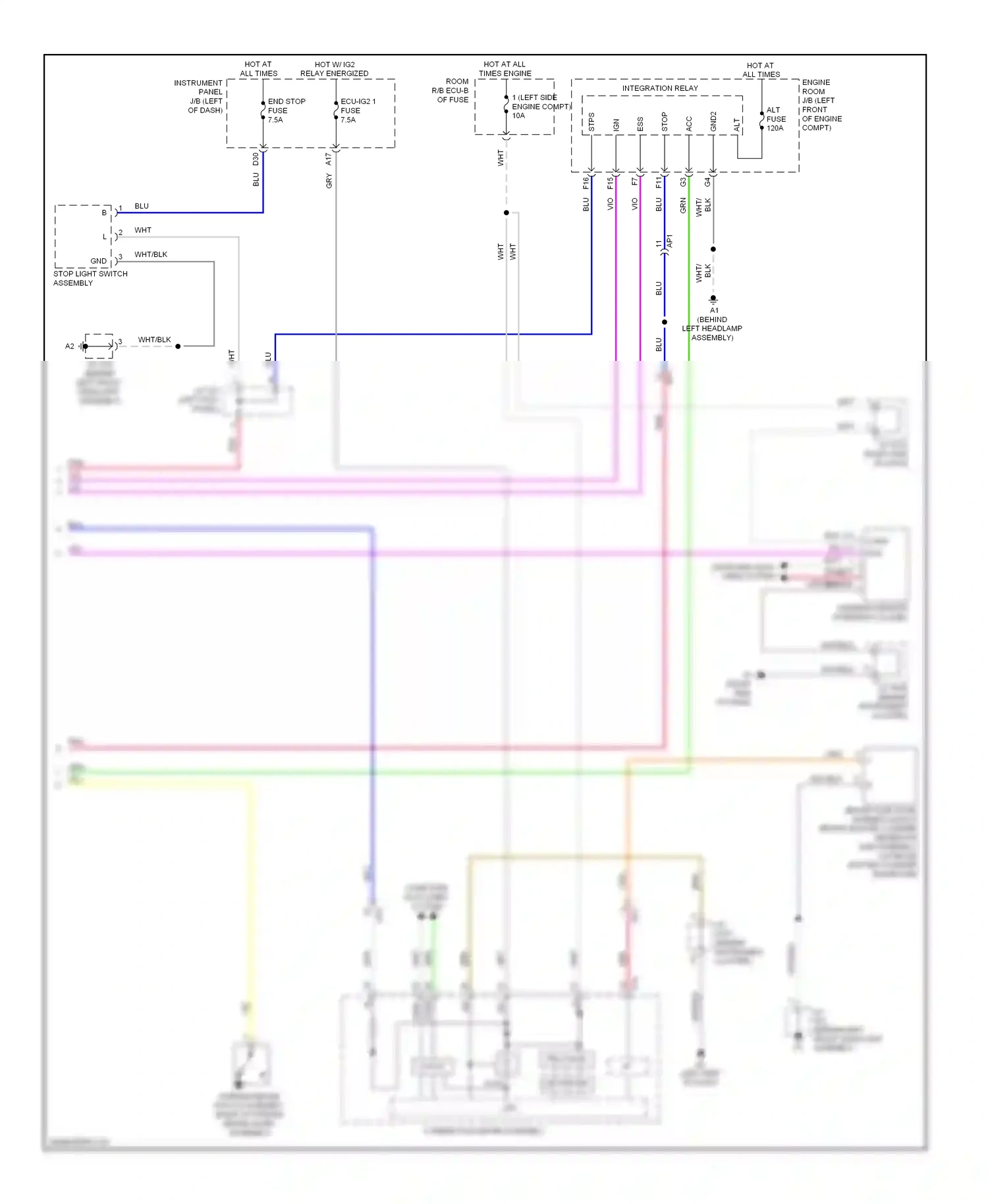 Lexus ES XV60 (2012-2015) (left kick panel) wiring diagram  (2 of 13)