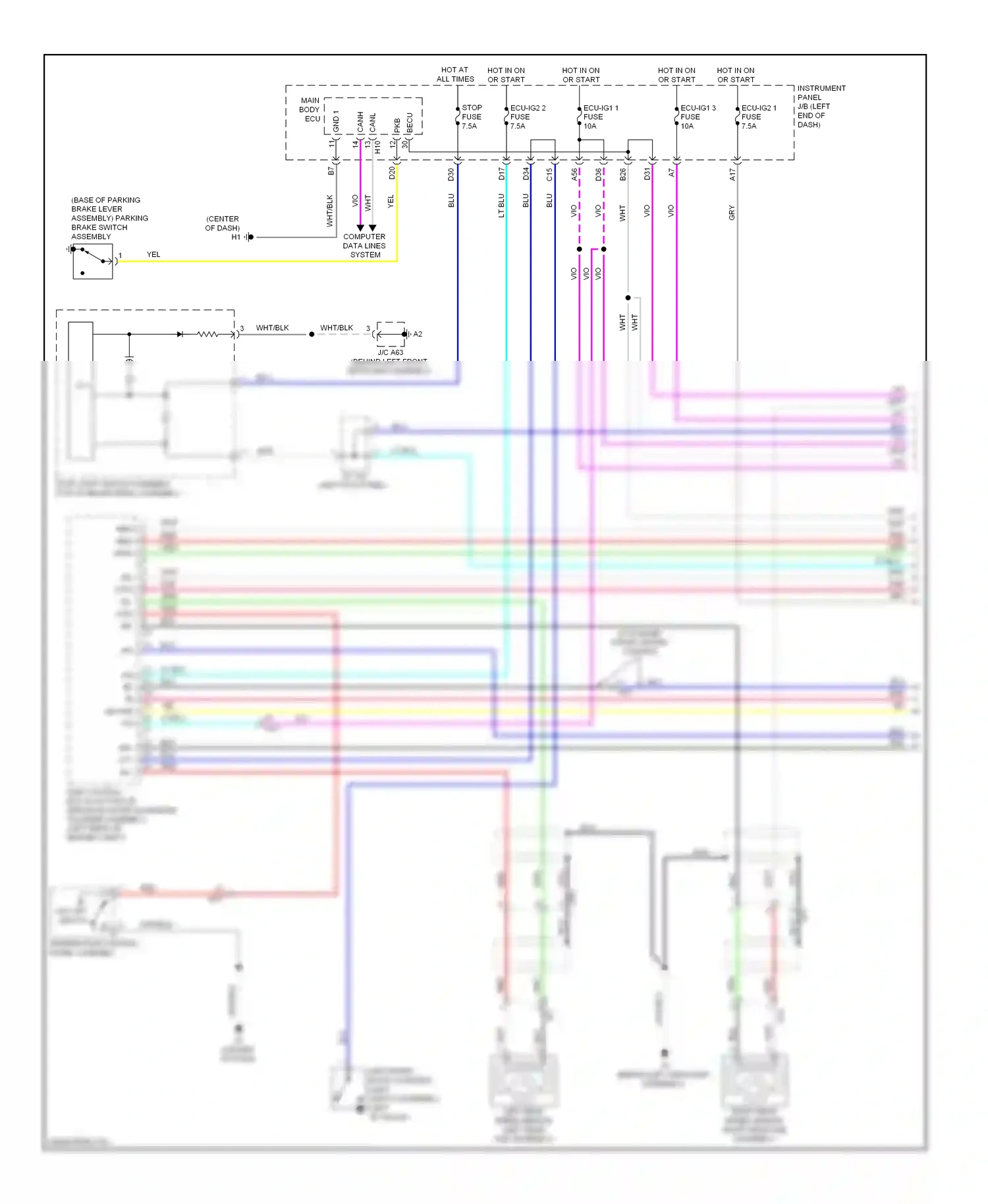 Lexus ES XV60 (2012-2015) (left kick panel) wiring diagram  (1 of 13)