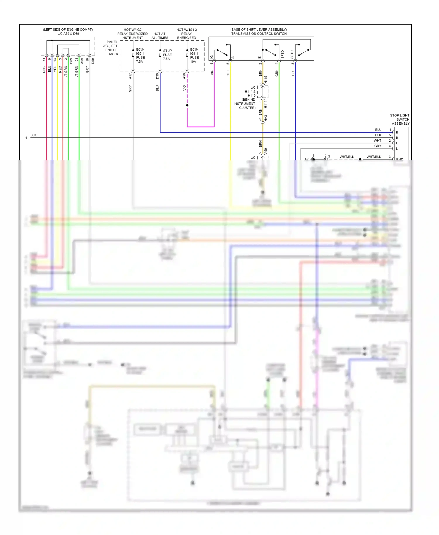 Lexus ES XV60 (2012-2015) (left kick panel) wiring diagram  (7 of 13)