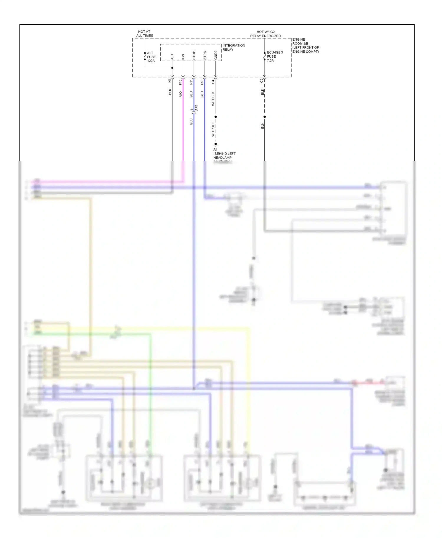 Lexus ES XV60 (2012-2015) (left kick panel) wiring diagram  (5 of 13)