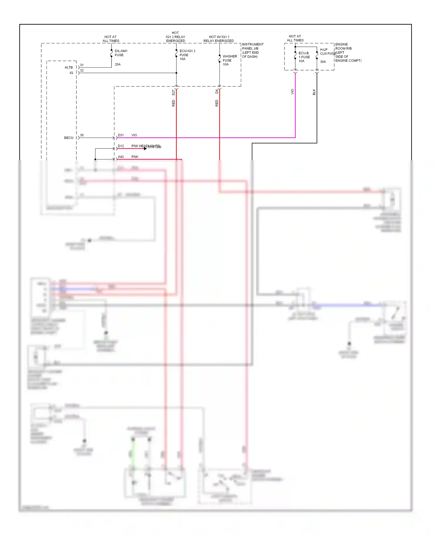 Lexus ES XV60 (2012-2015) (left kick panel) wiring diagram  (12 of 13)