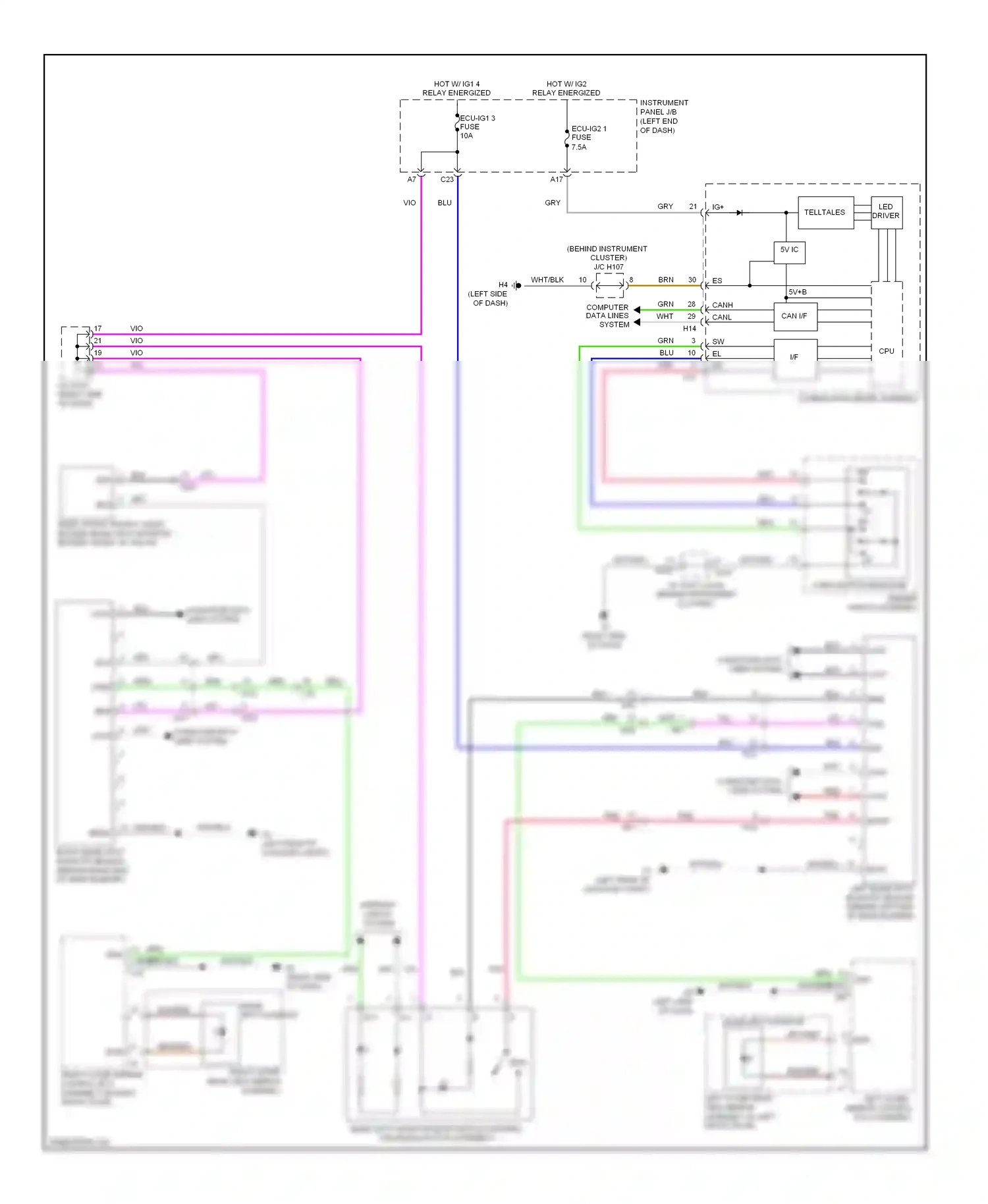 Wiring diagram left outer mirror control ecu assembly for Lexus ES XV60 (2012-2015) (1 of 1)