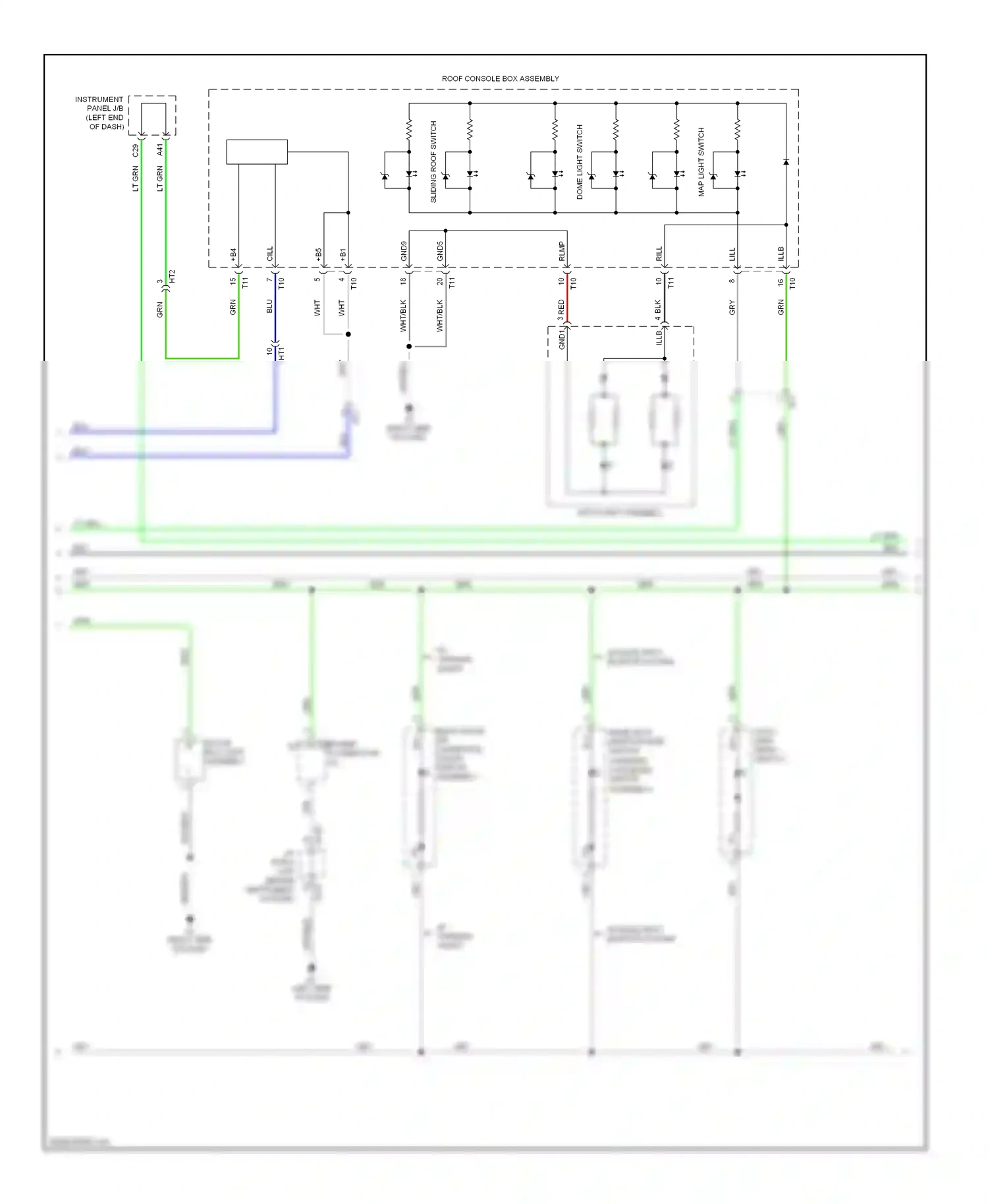 Wiring diagram map light switch for Lexus ES XV60 (2012-2015) (2 of 2)