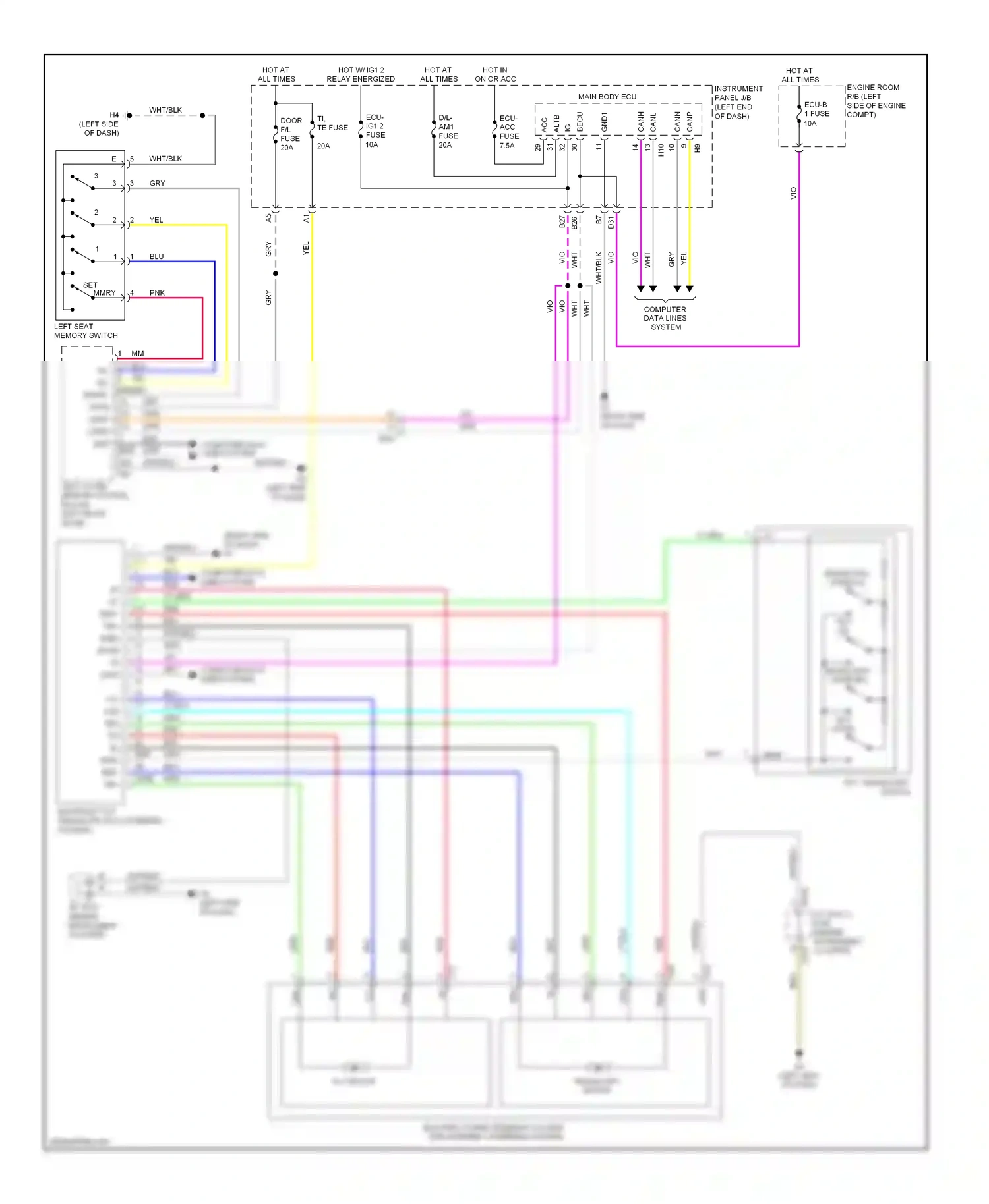 Wiring diagram msw tem- tim- for Lexus ES XV60 (2012-2015) (1 of 2)
