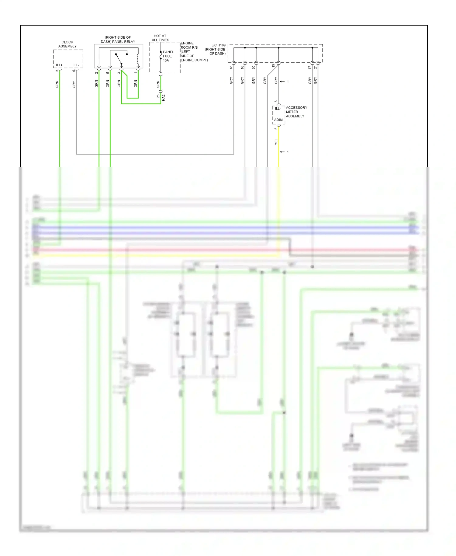 Lexus ES XV60 (2012-2015) outer mirror switch assembly (w/o memory) wiring diagram  (1 of 2)