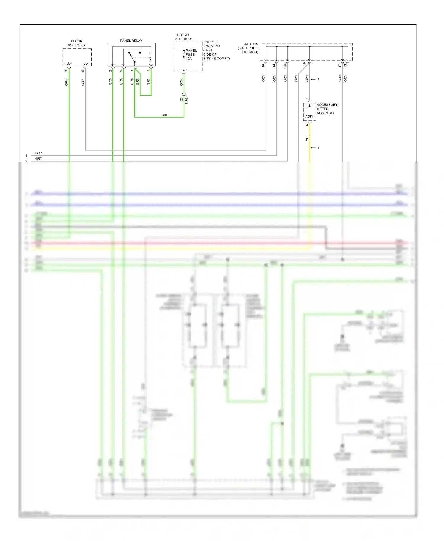 Lexus ES XV60 (2012-2015) outer mirror switch assembly (w/o memory) wiring diagram  (2 of 2)