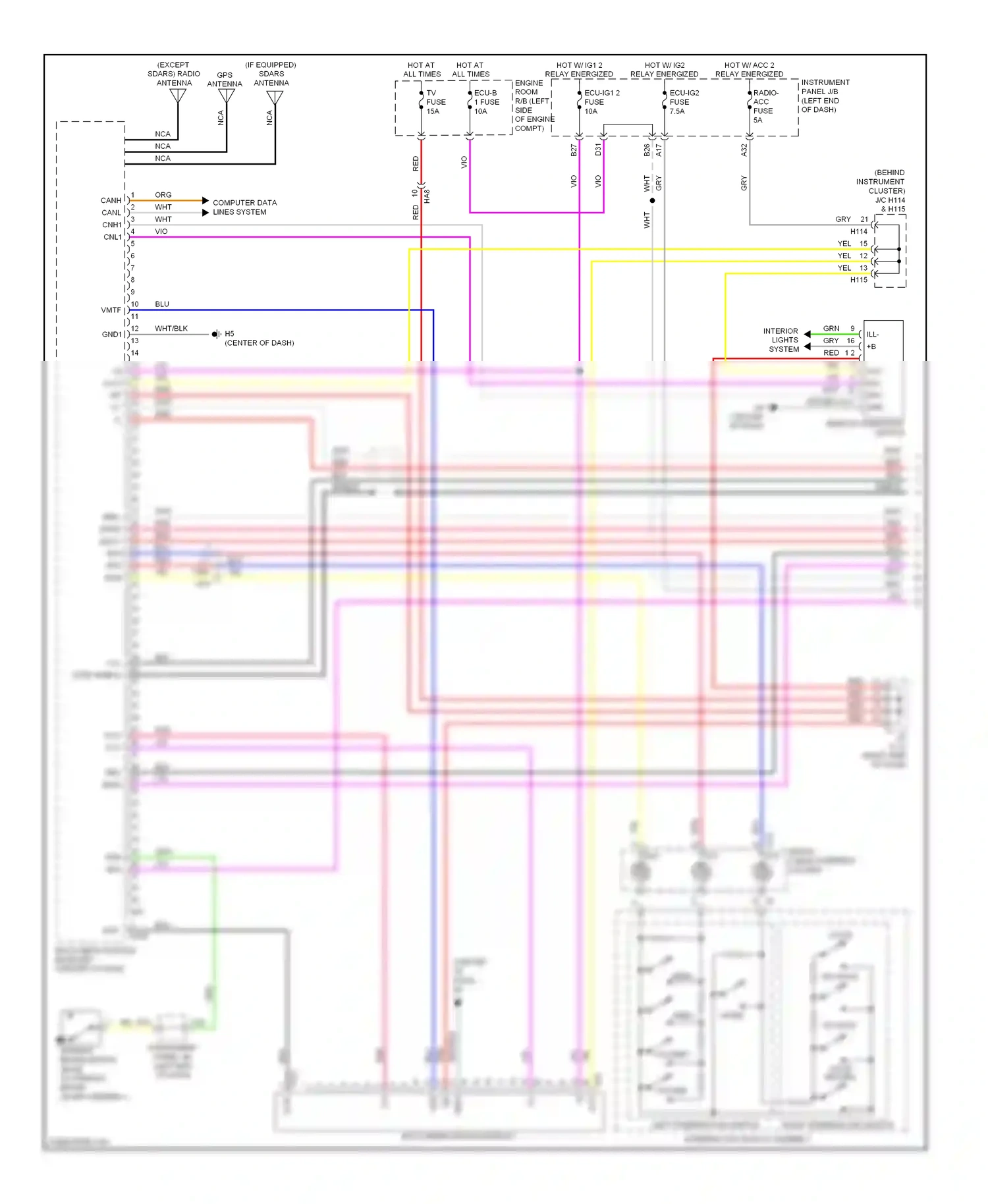 Wiring diagram right steering pad switch for Lexus ES XV60 (2012-2015) (4 of 7)