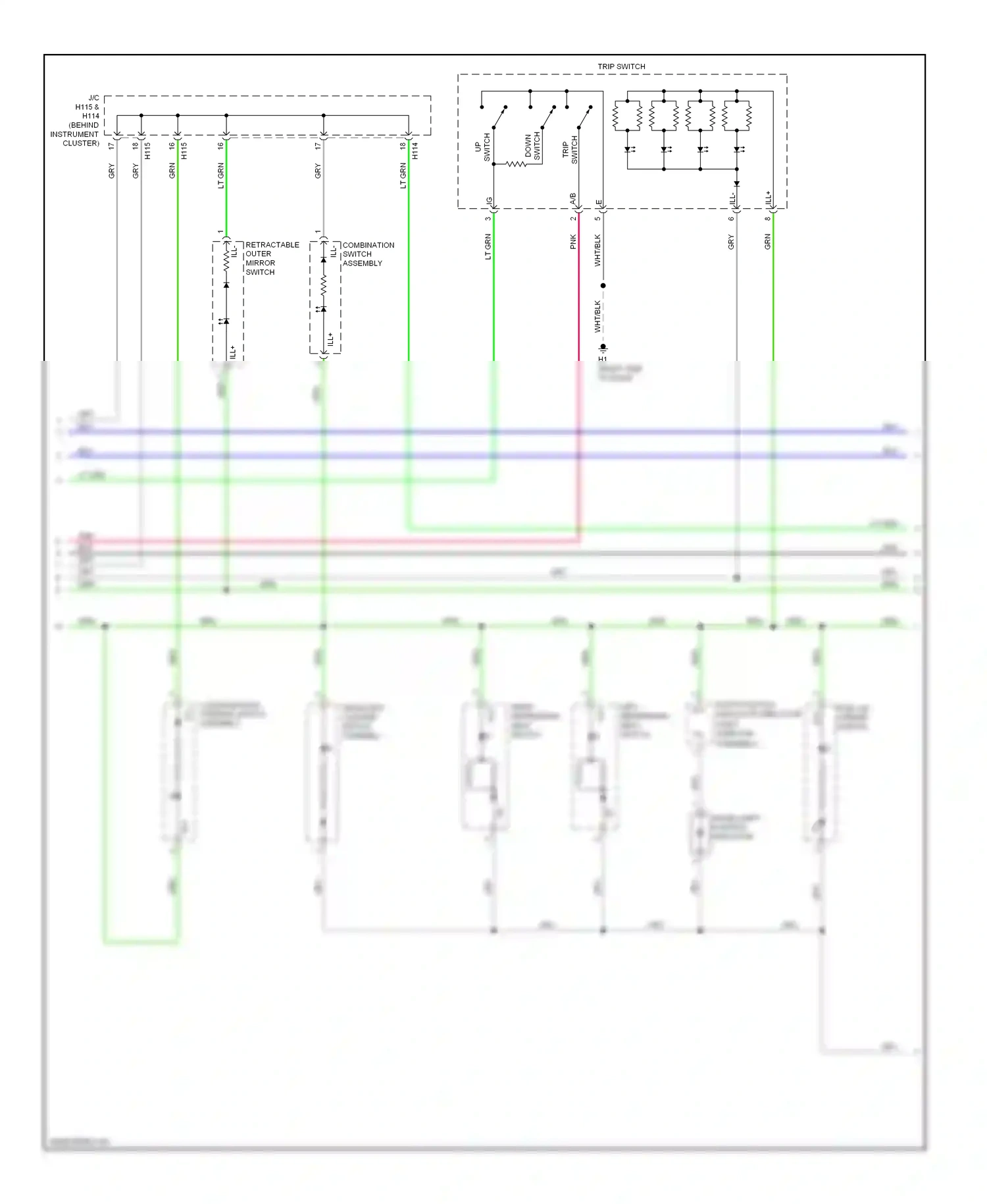 Lexus ES XV60 (2012-2015) shift position ill+ indicator (indicator light wire sub assembly) ill- wiring diagram  (2 of 2)