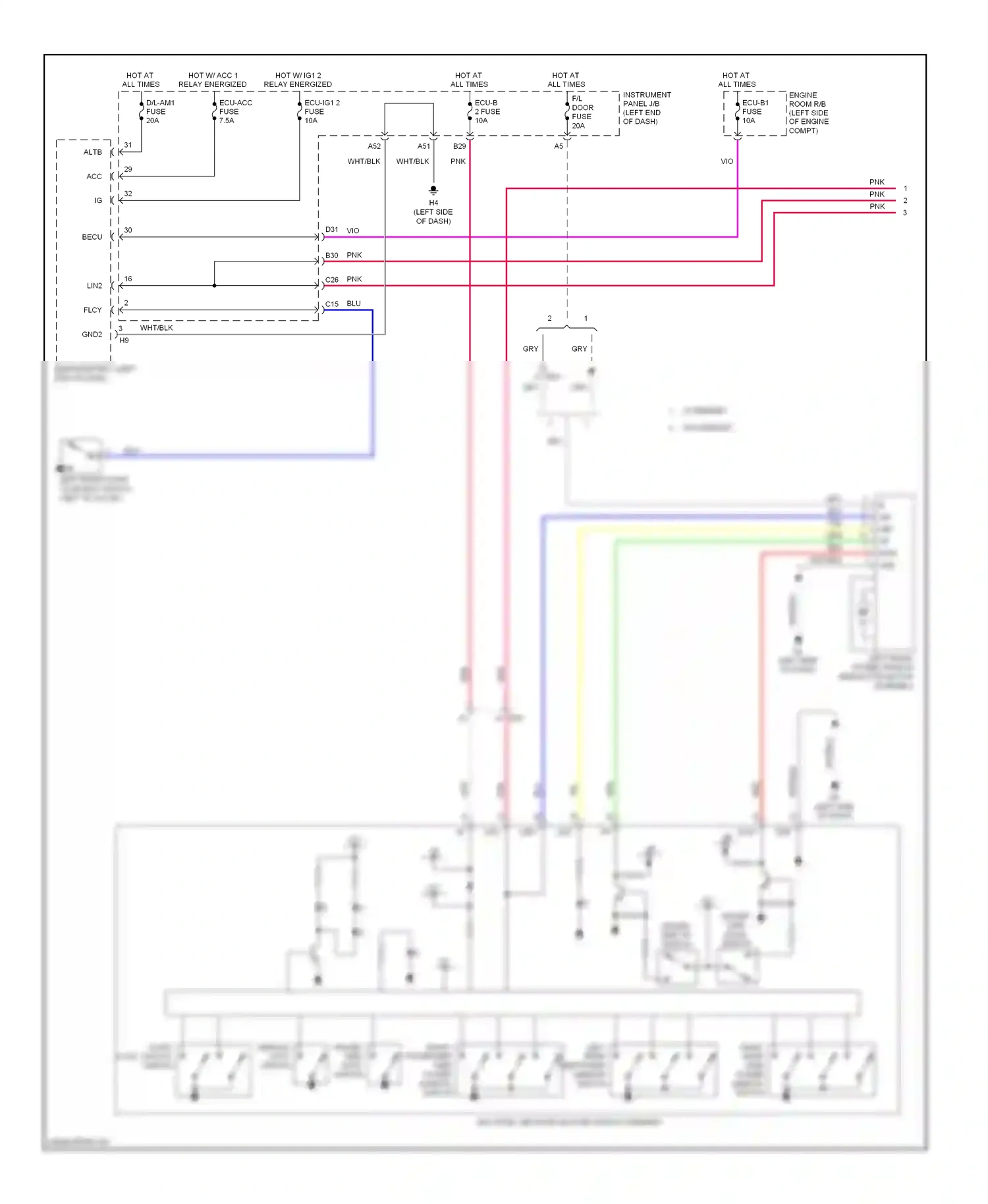 Wiring diagram w/ memory for Lexus ES XV60 (2012-2015) (5 of 6)
