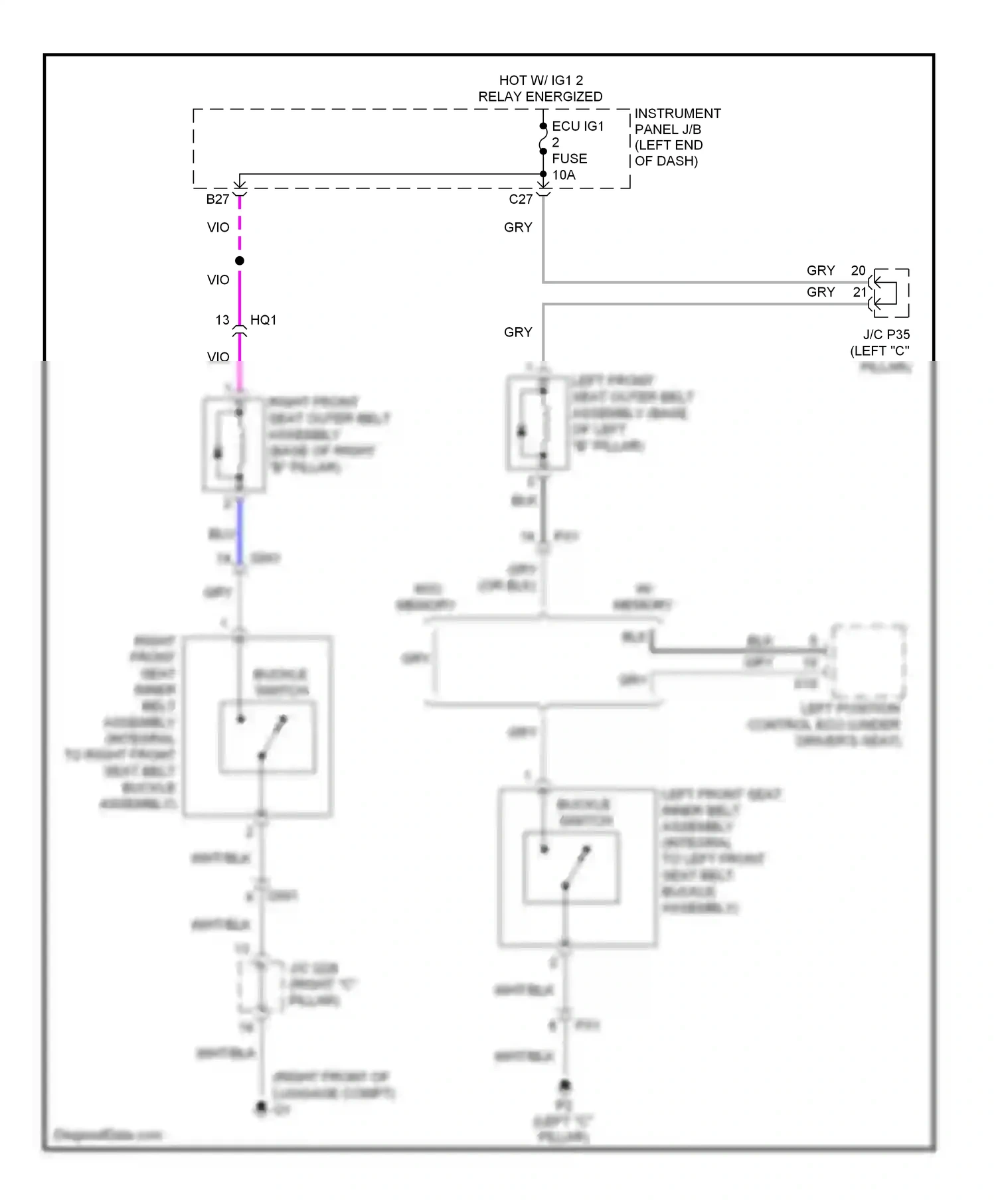 Wiring diagram w/o memory for Lexus ES XV60 (2012-2015) (4 of 6)