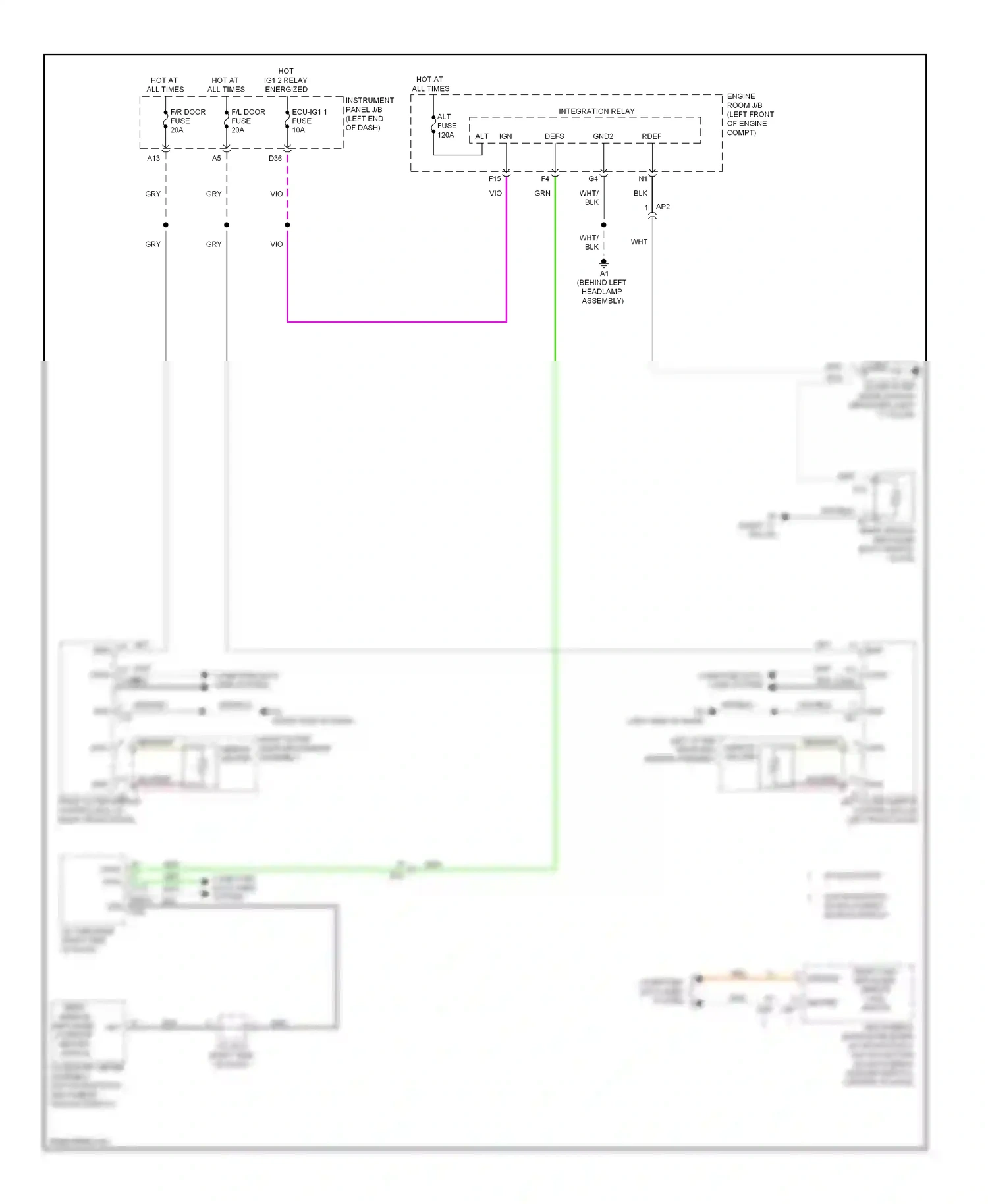 Wiring diagram w/o navigation w/ multi-media module display for Lexus ES XV60 (2012-2015) (4 of 5)
