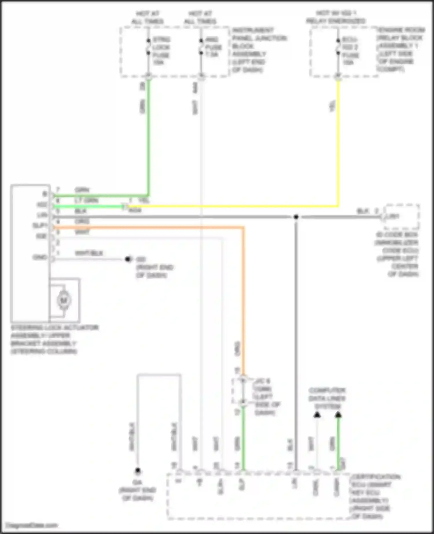ES Lexus XV70 facelift (2021-2024): Steering column circuit