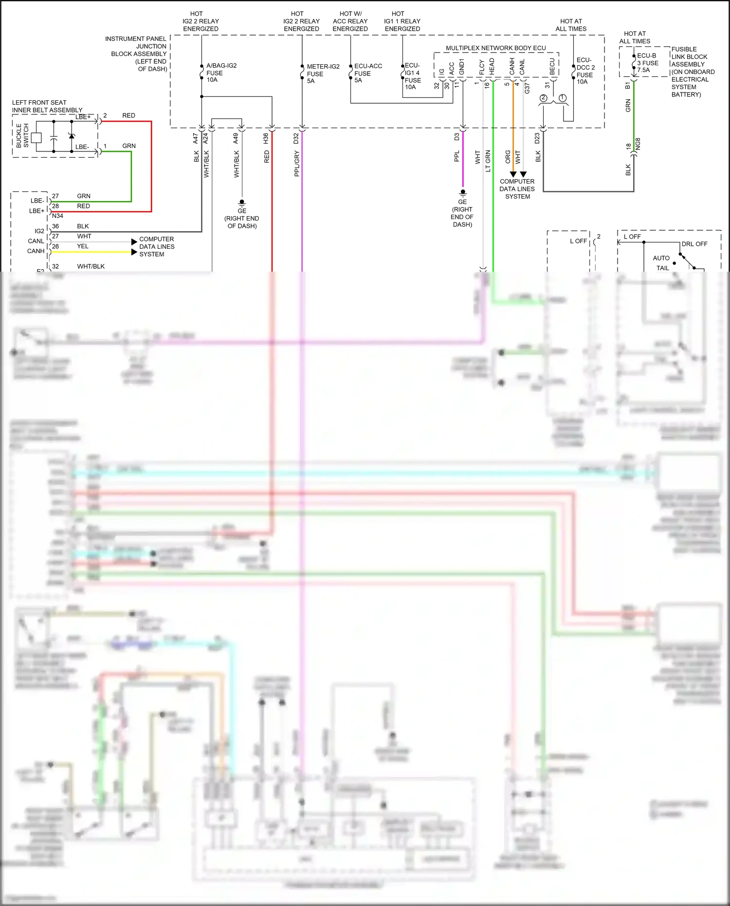 Wiring diagram blu for Lexus ES XV70 facelift (2021-2024) (79 of 159)