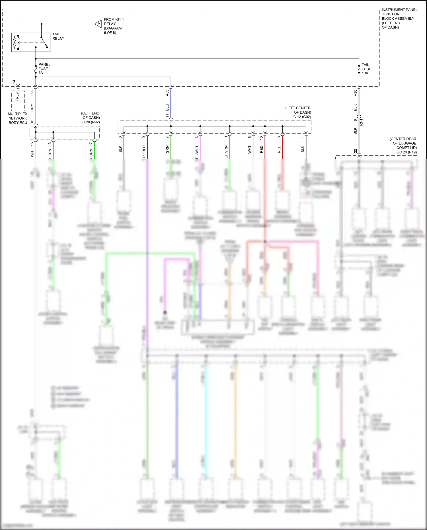 Wiring diagram combination switch assembly 2 for Lexus ES XV70 facelift (2021-2024) (4 of 4)
