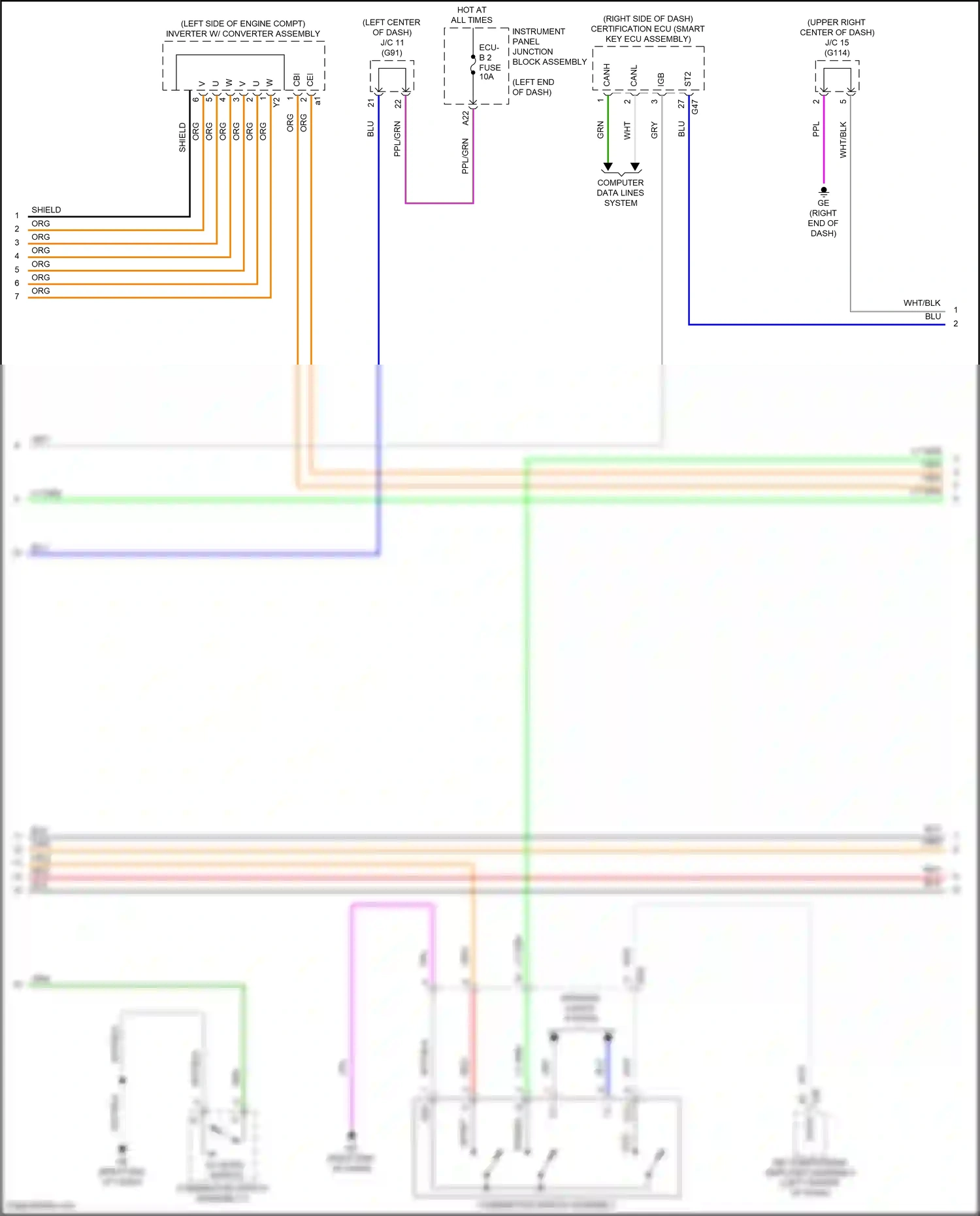 Wiring diagram combination switch assembly for Lexus ES XV70 facelift (2021-2024) (10 of 12)