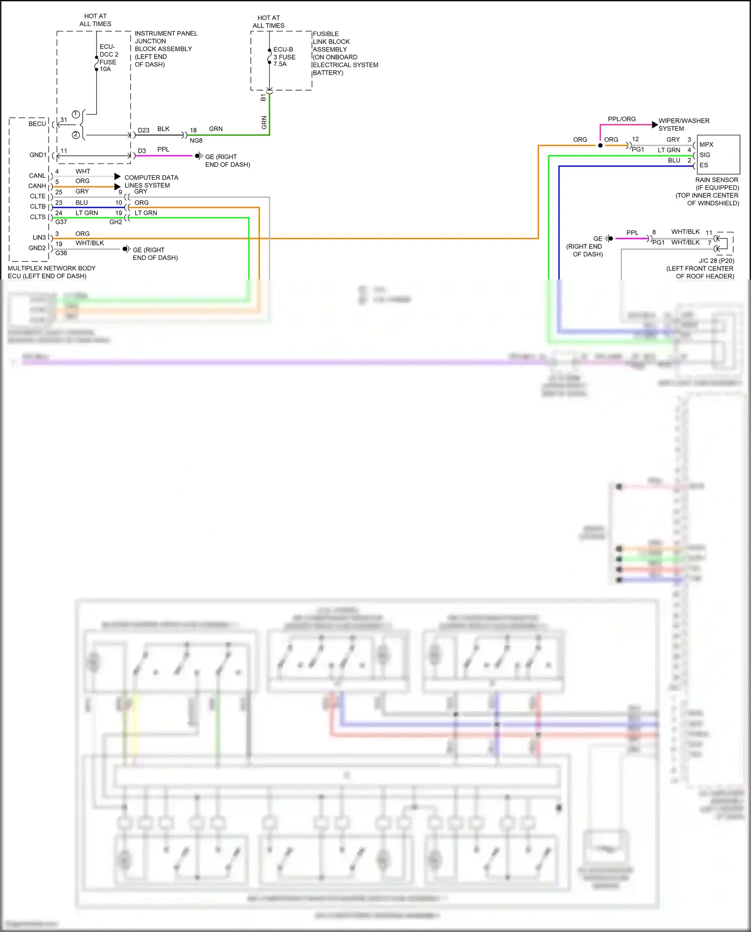 Wiring diagram computer data lines system for Lexus ES XV70 facelift (2021-2024) (52 of 101)