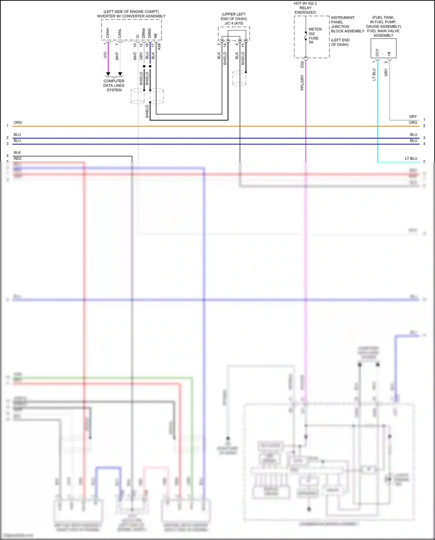 Wiring diagram computer data lines system for Lexus ES XV70 facelift (2021-2024) (86 of 101)