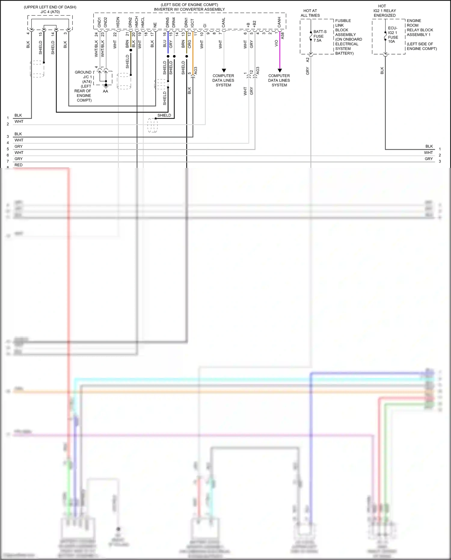 Wiring diagram computer data lines system for Lexus ES XV70 facelift (2021-2024) (89 of 101)