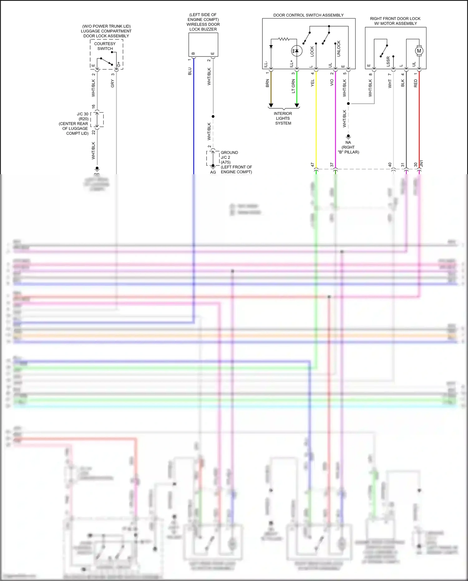 Wiring diagram courtesy switch for Lexus ES XV70 facelift (2021-2024) (1 of 3)