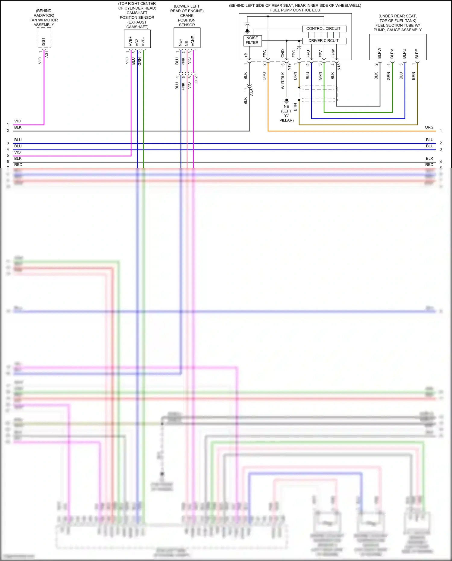 Wiring diagram engine coolant temperature sensor 2 for Lexus ES XV70 facelift (2021-2024) (1 of 1)