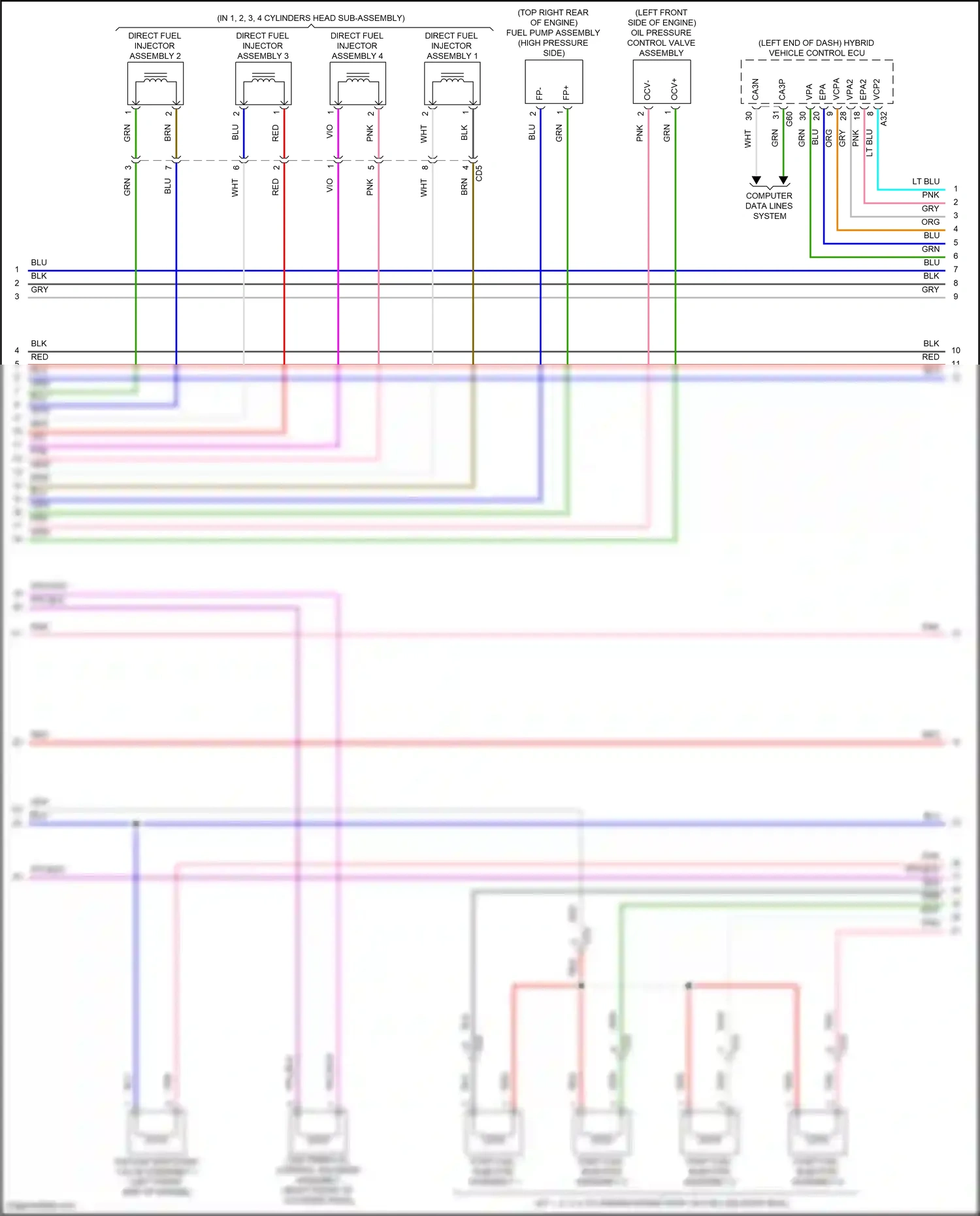 Wiring diagram fp- for Lexus ES XV70 facelift (2021-2024) (2 of 3)
