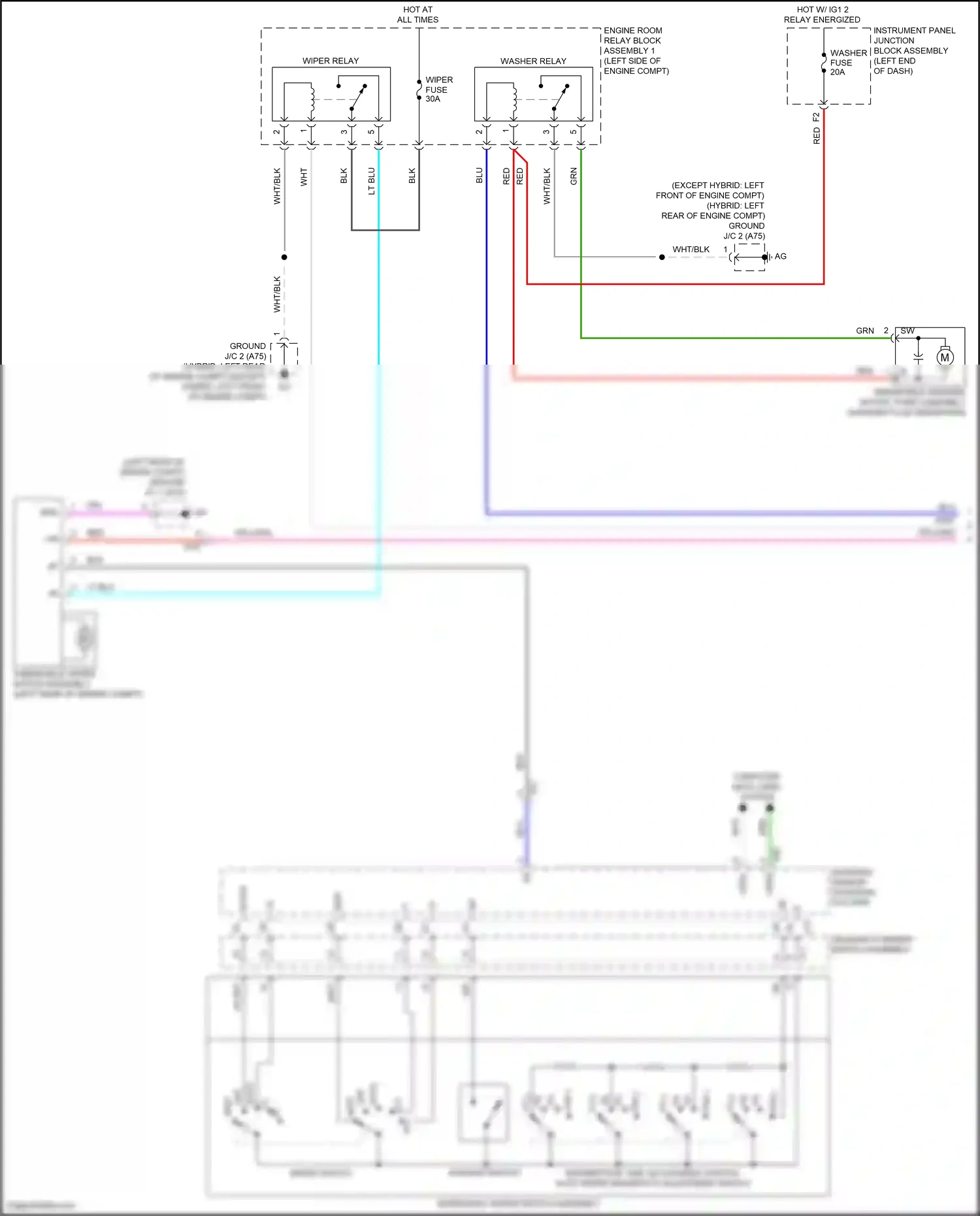 Wiring diagram headlight dimmer switch assembly for Lexus ES XV70 facelift (2021-2024) (7 of 7)