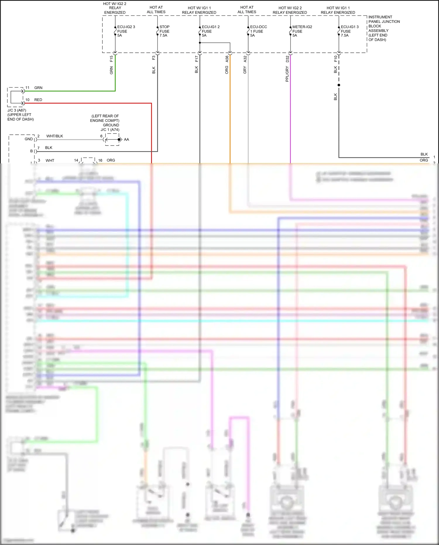 Wiring diagram hold switch for Lexus ES XV70 facelift (2021-2024) (2 of 2)