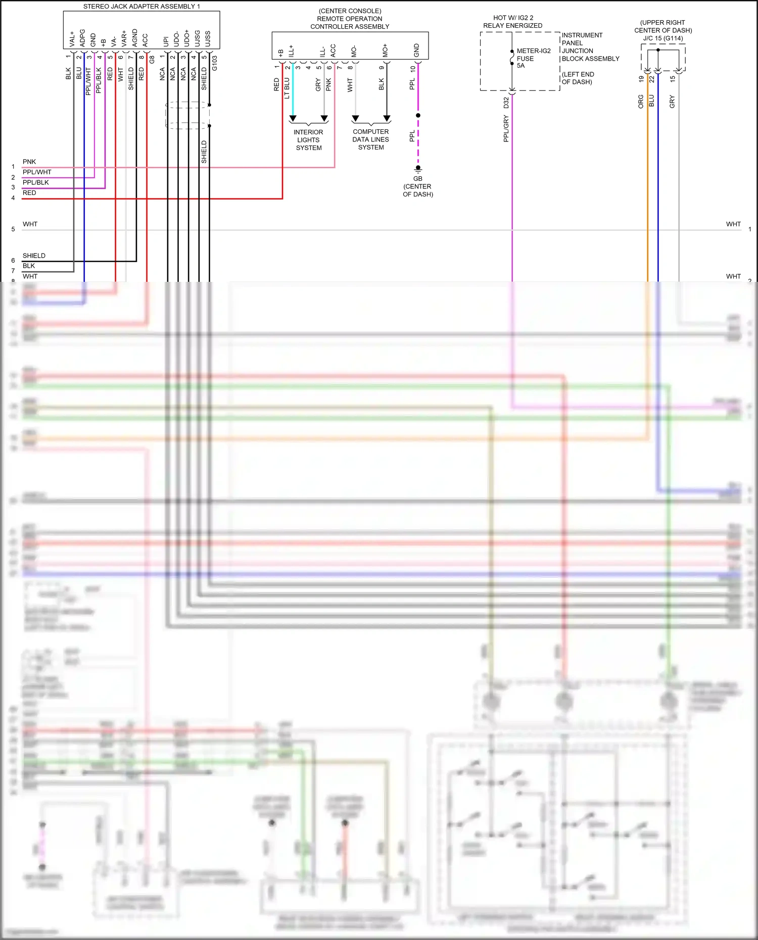 Wiring diagram hook on/off for Lexus ES XV70 facelift (2021-2024) (3 of 3)