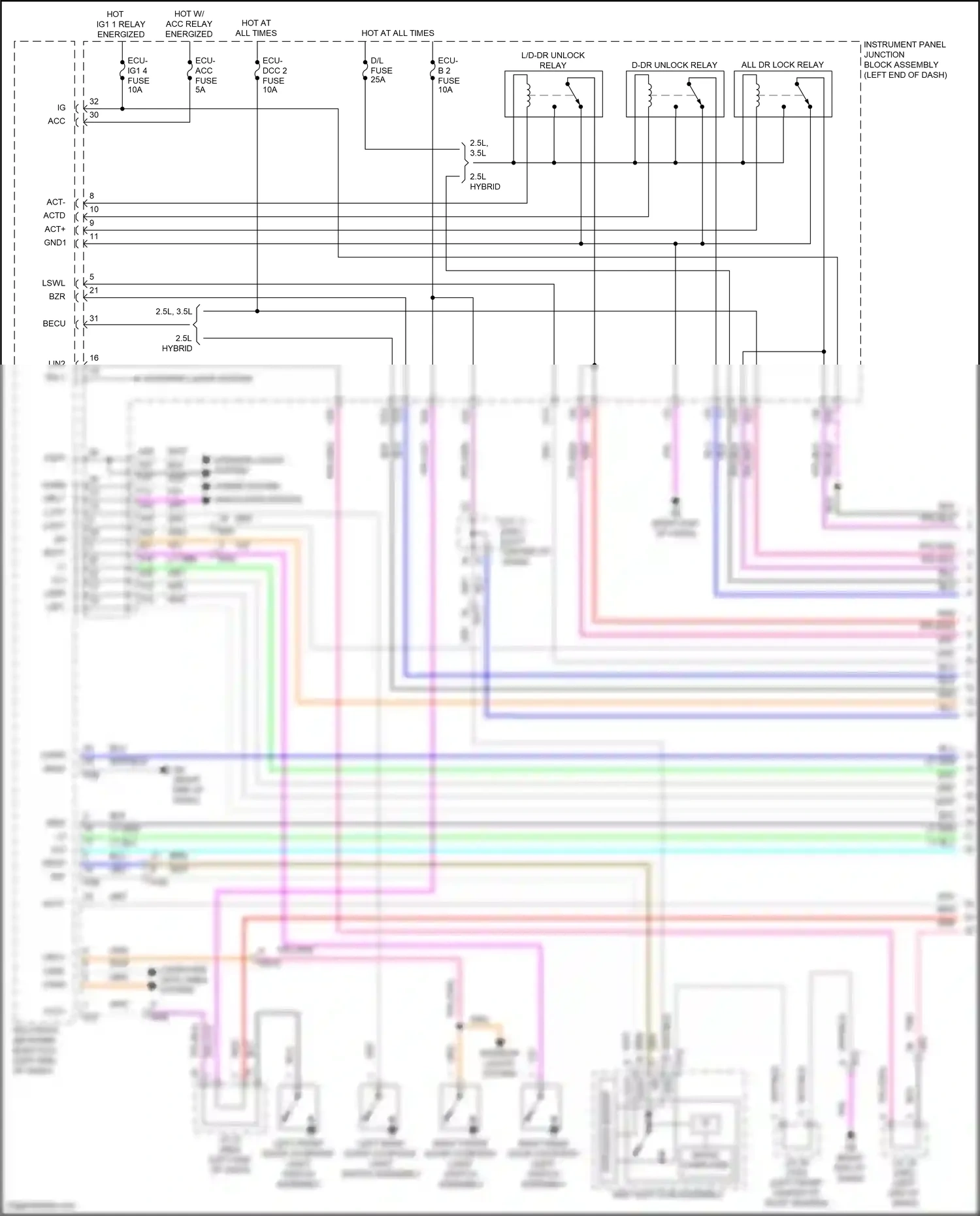 Wiring diagram intrusion sensor for Lexus ES XV70 facelift (2021-2024) (1 of 2)