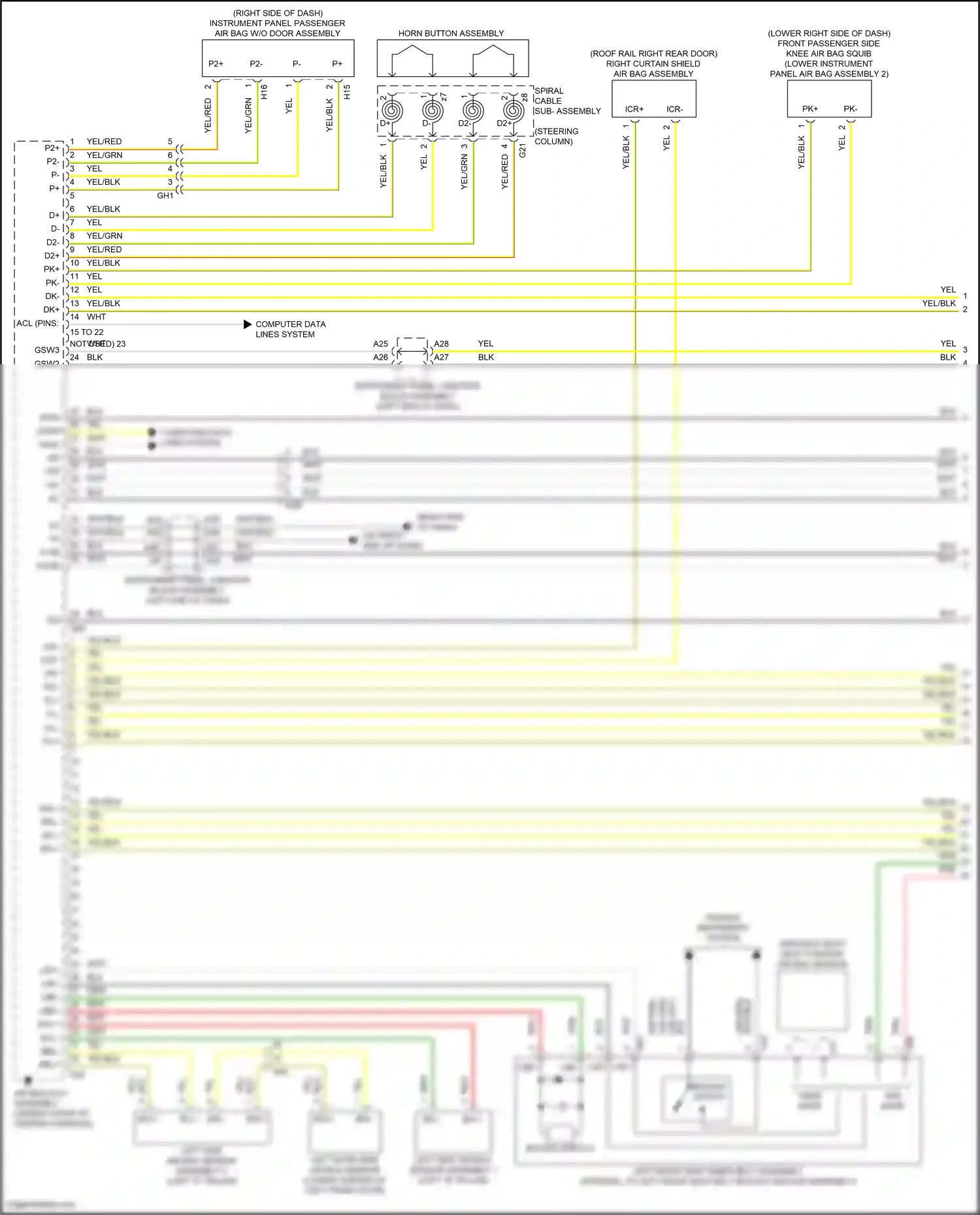 Wiring diagram left "c" pillar) for Lexus ES XV70 facelift (2021-2024) (6 of 12)