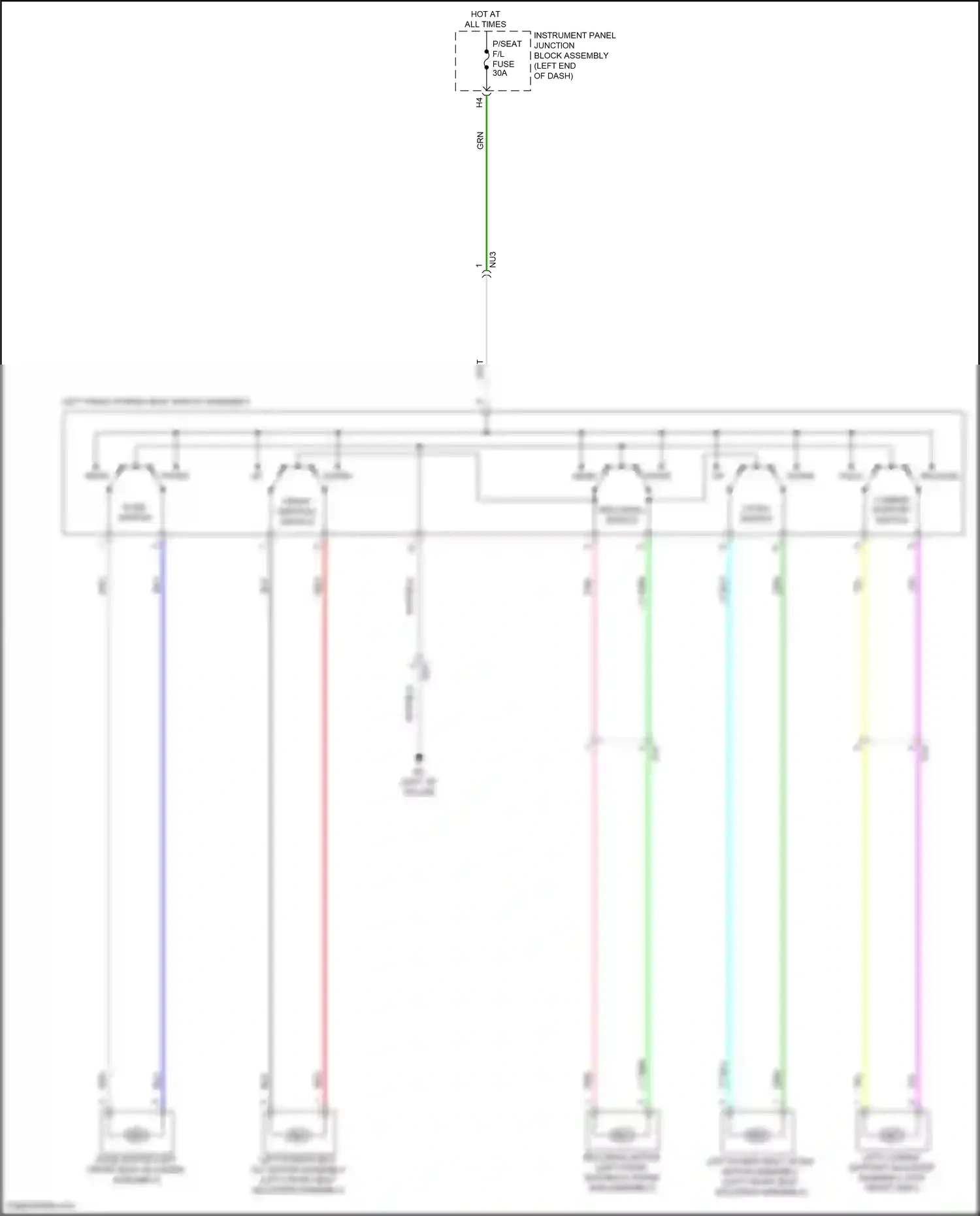 Wiring diagram left front power seat switch assembly for Lexus ES XV70 facelift (2021-2024) (1 of 4)