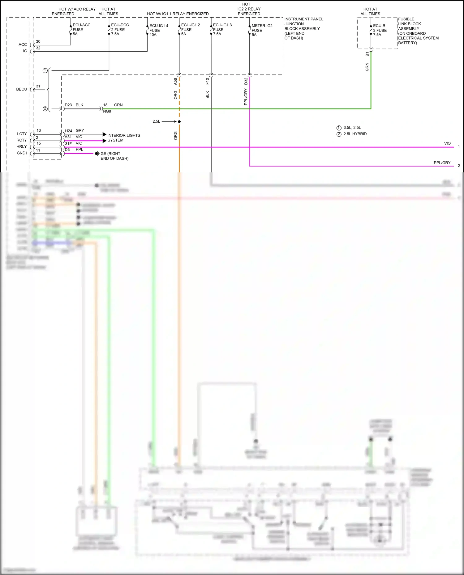 Wiring diagram light control switch for Lexus ES XV70 facelift (2021-2024) (2 of 4)