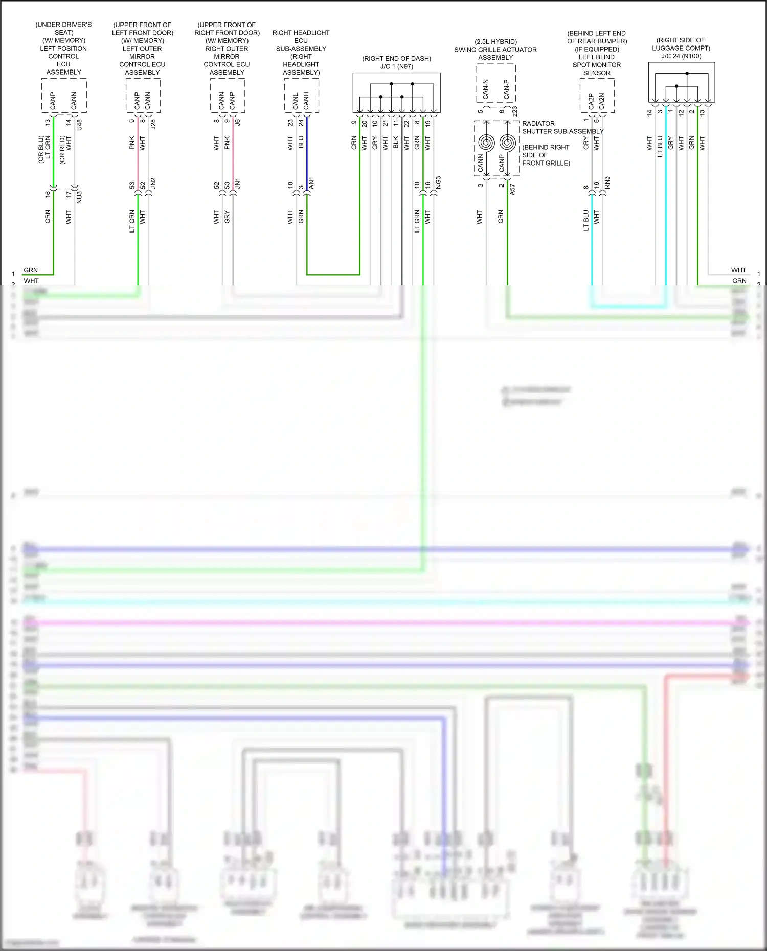 Wiring diagram multi- display assembly for Lexus ES XV70 facelift (2021-2024) (2 of 13)