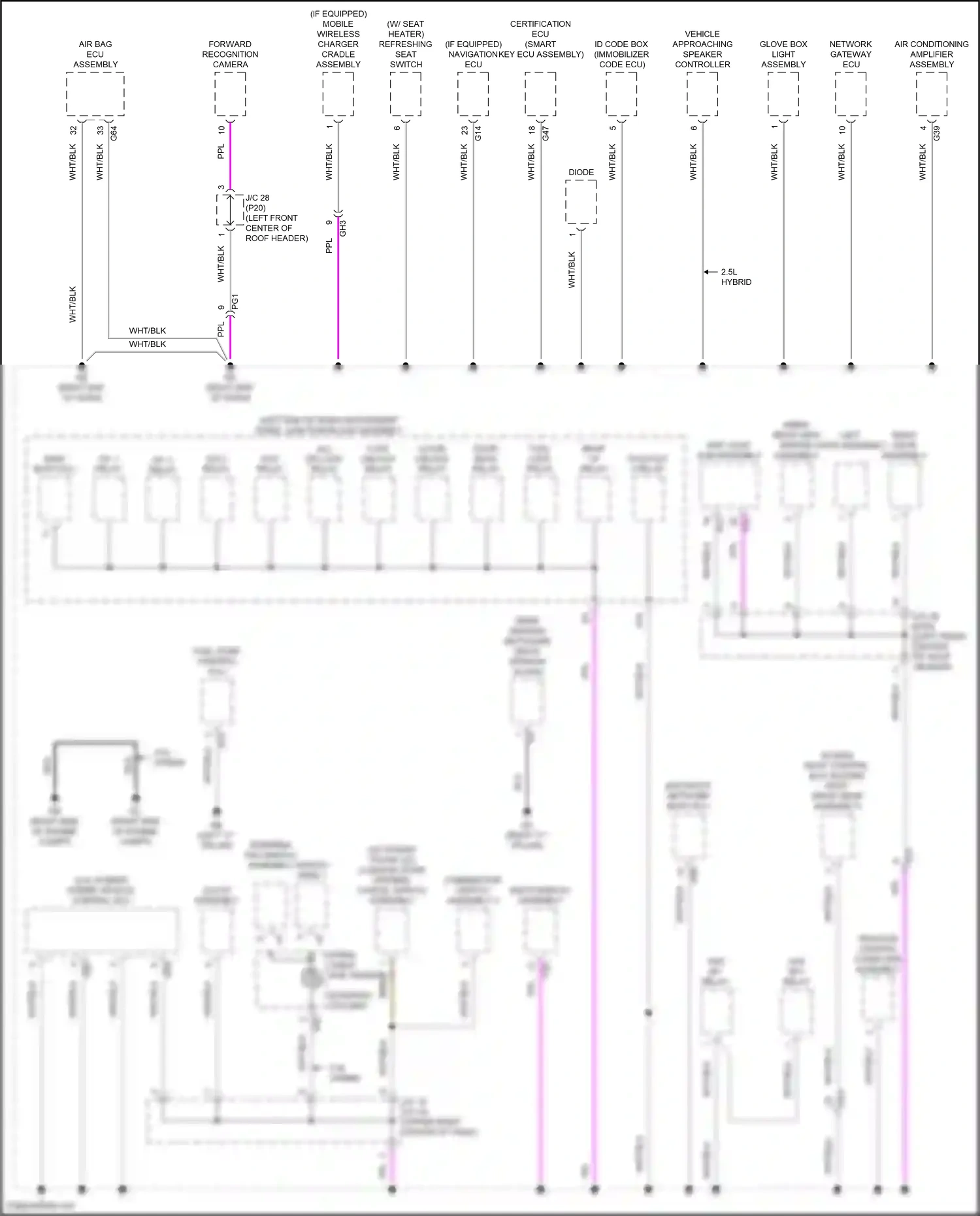 Wiring diagram network gateway ecu for Lexus ES XV70 facelift (2021-2024) (3 of 6)