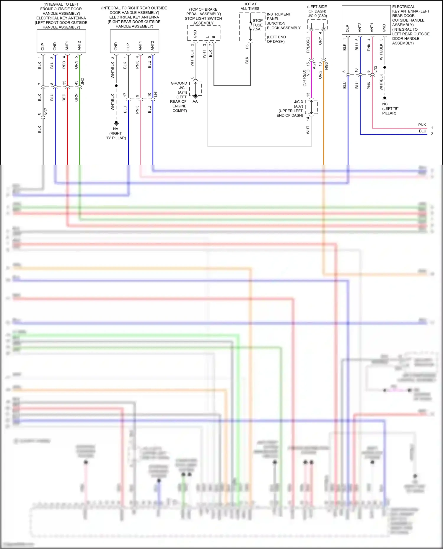 Wiring diagram power distribution system for Lexus ES XV70 facelift (2021-2024) (2 of 9)