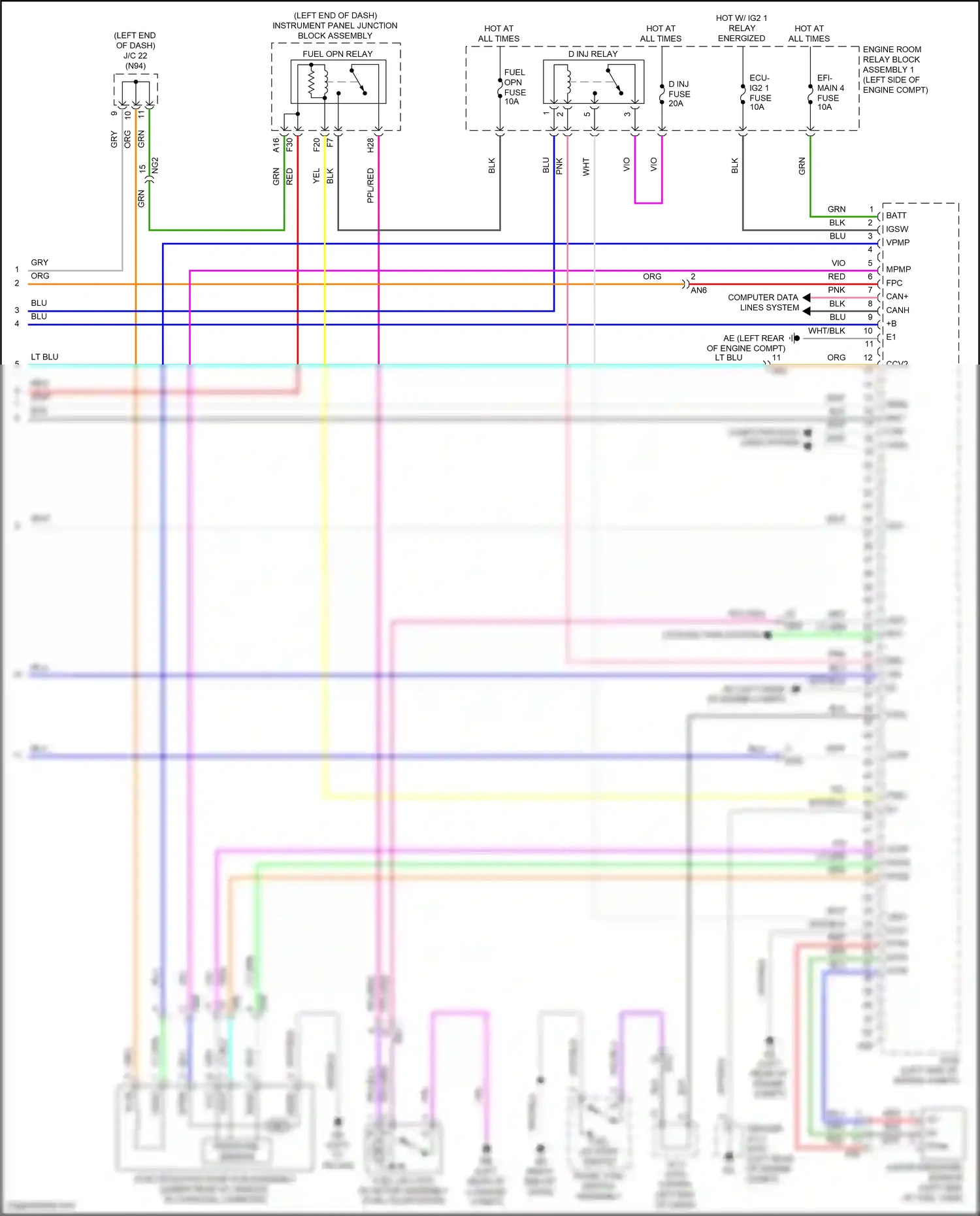 Wiring diagram pressure sensor for Lexus ES XV70 facelift (2021-2024) (2 of 3)