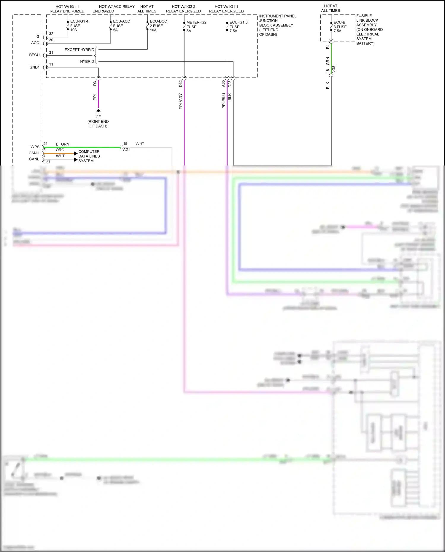 Wiring diagram rain sensor for Lexus ES XV70 facelift (2021-2024) (2 of 2)
