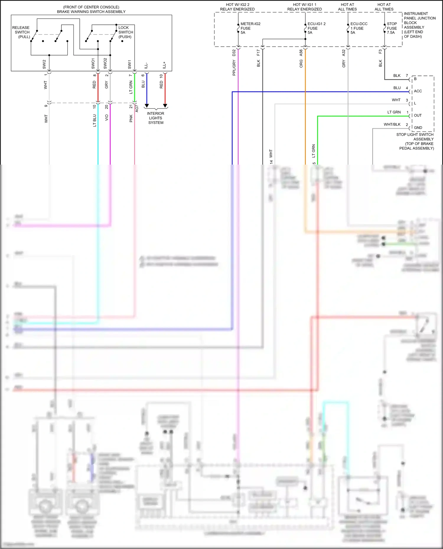 Wiring diagram right front speed sensor for Lexus ES XV70 facelift (2021-2024) (1 of 3)