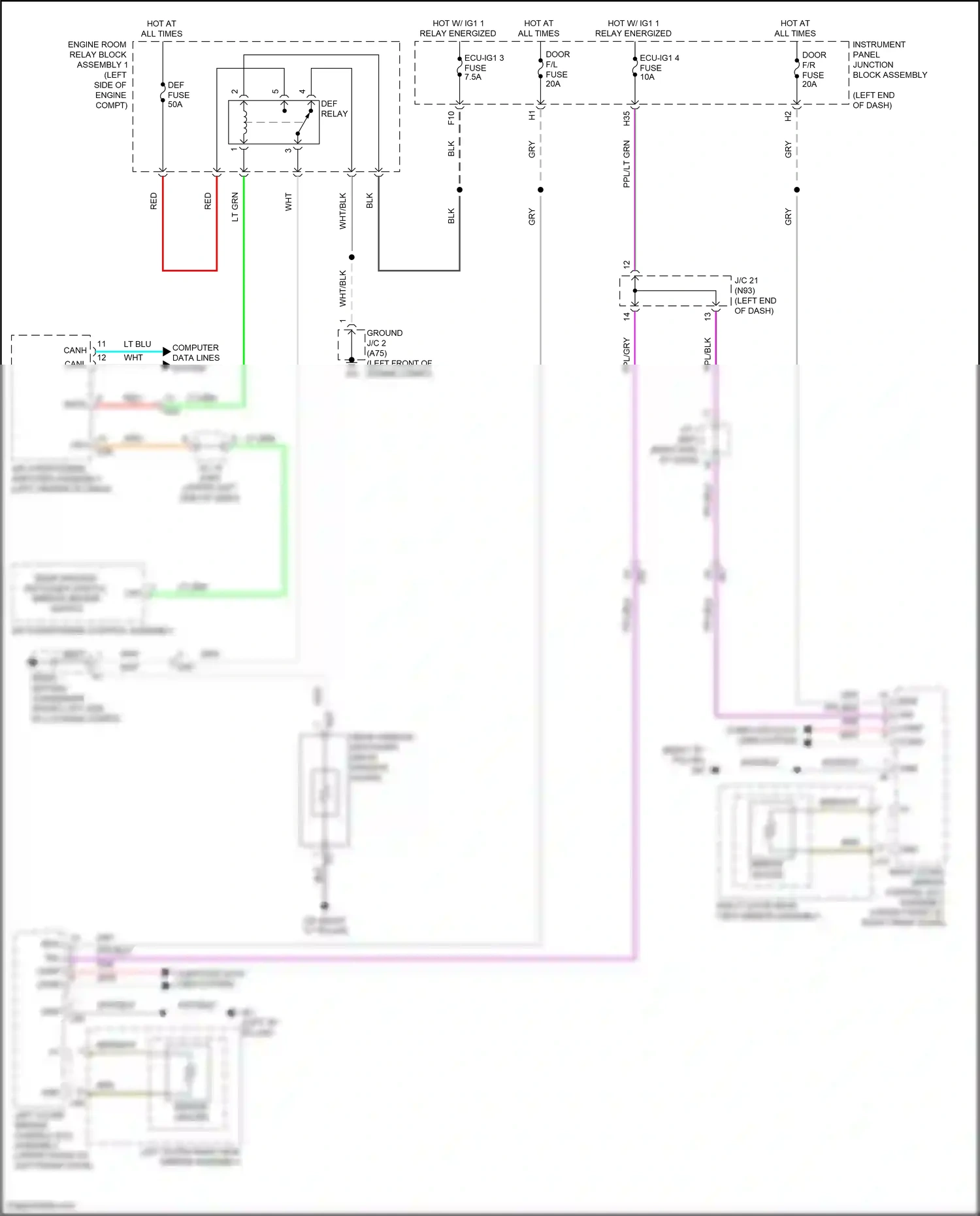 Wiring diagram right outer mirror control ecu assembly for Lexus ES XV70 facelift (2021-2024) (10 of 10)