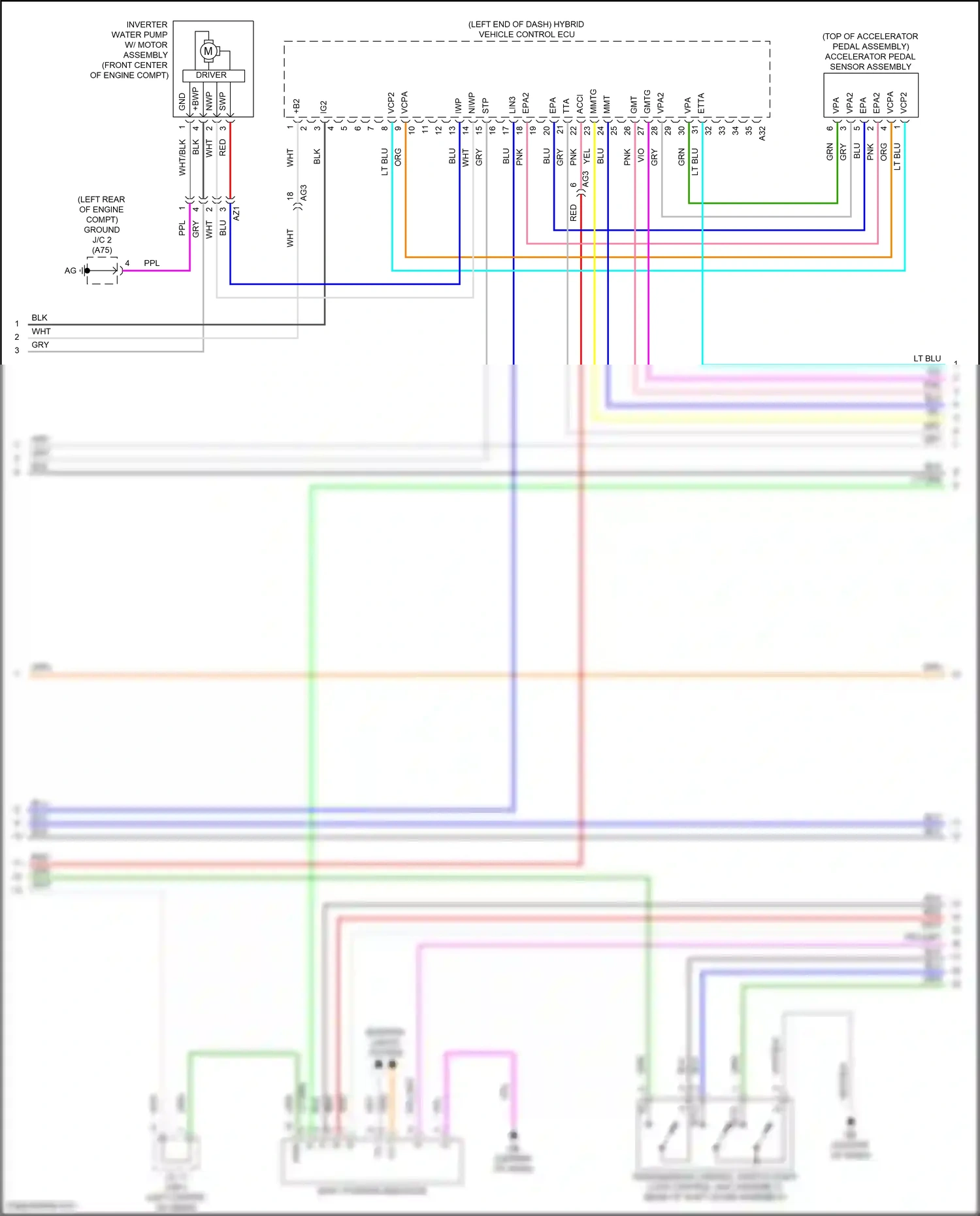 Wiring diagram shift position indicator for Lexus ES XV70 facelift (2021-2024) (10 of 12)