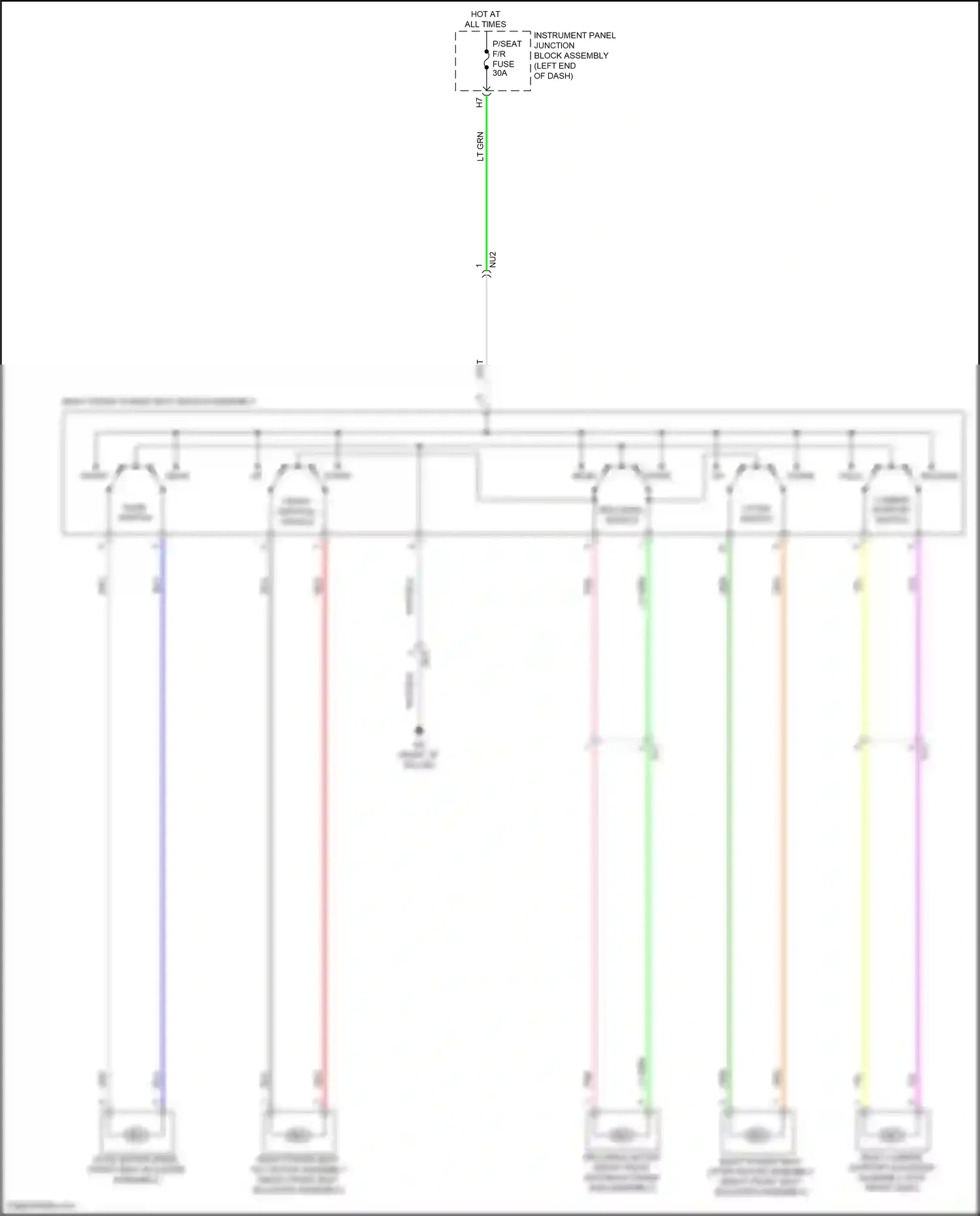 Wiring diagram slide switch for Lexus ES XV70 facelift (2021-2024) (1 of 2)