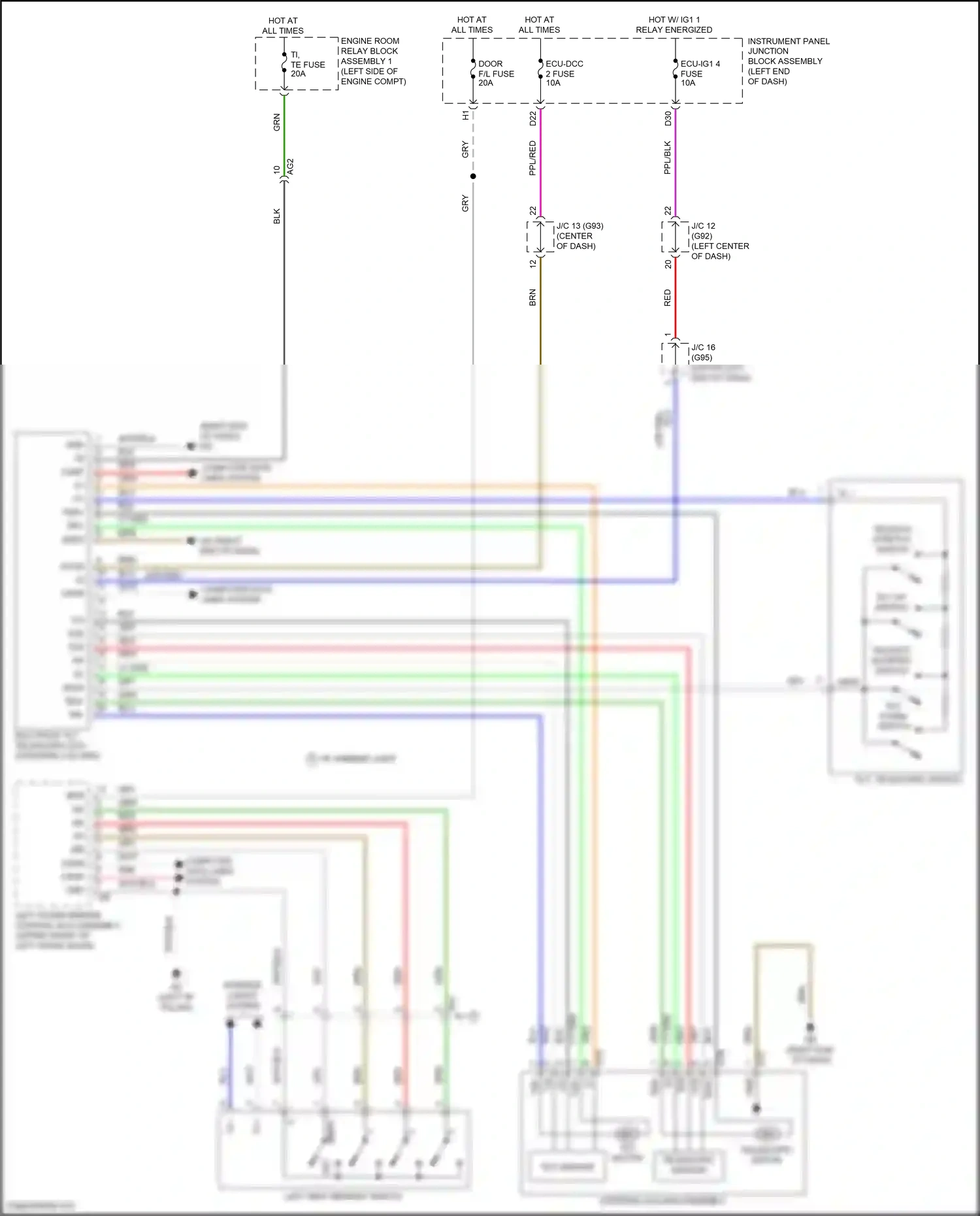 Wiring diagram steering column assembly for Lexus ES XV70 facelift (2021-2024) (2 of 3)