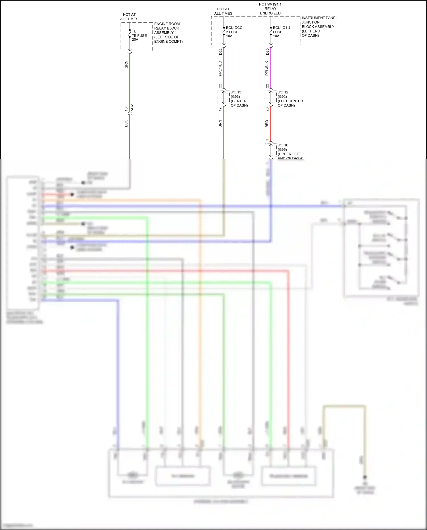 Wiring diagram tilt sensor for Lexus ES XV70 facelift (2021-2024) (2 of 2)