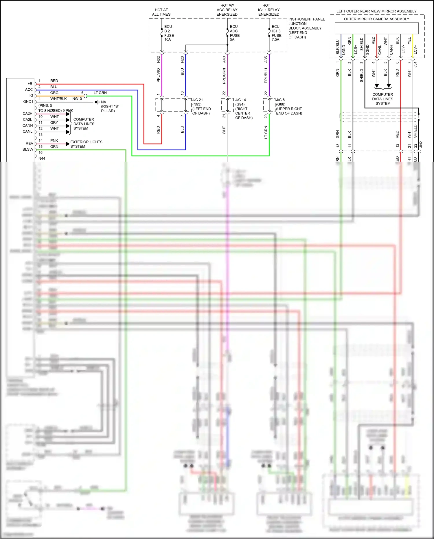 Wiring diagram view switch for Lexus ES XV70 facelift (2021-2024) (1 of 1)