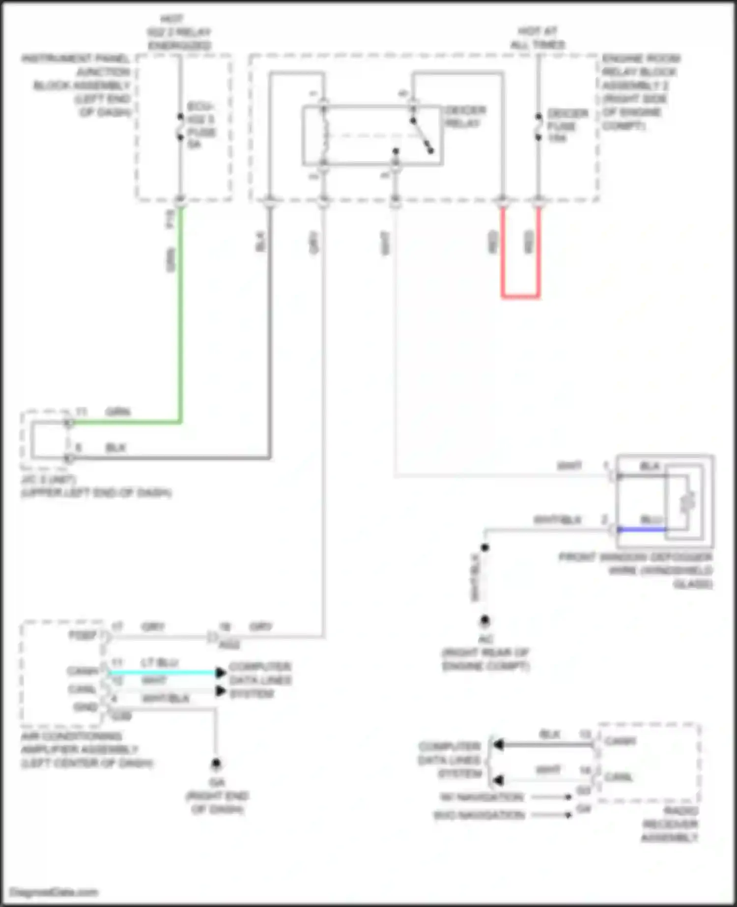ES Lexus XV70 (2018-2021): Front deicer circuit