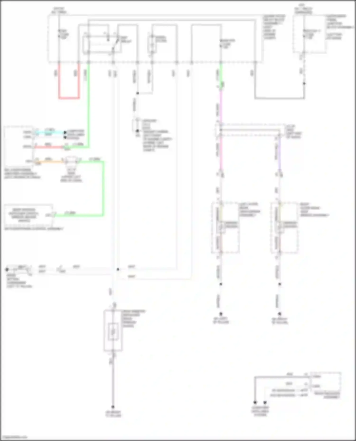 ES Lexus XV70 (2018-2021): Rear defogger & heated mirrors circuit, w/o memory