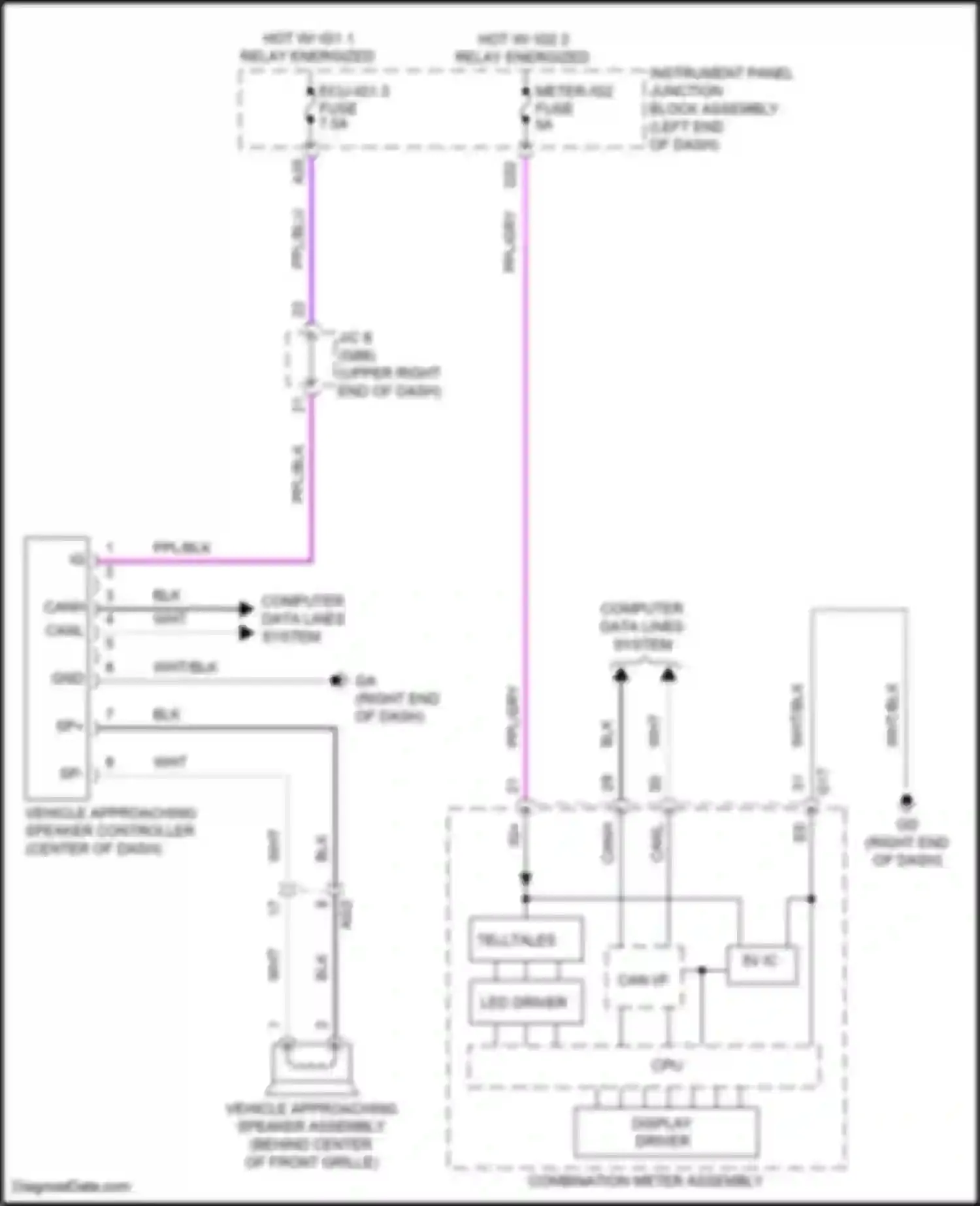 ES Lexus XV70 (2018-2021): Vehicle proximity notification circuit