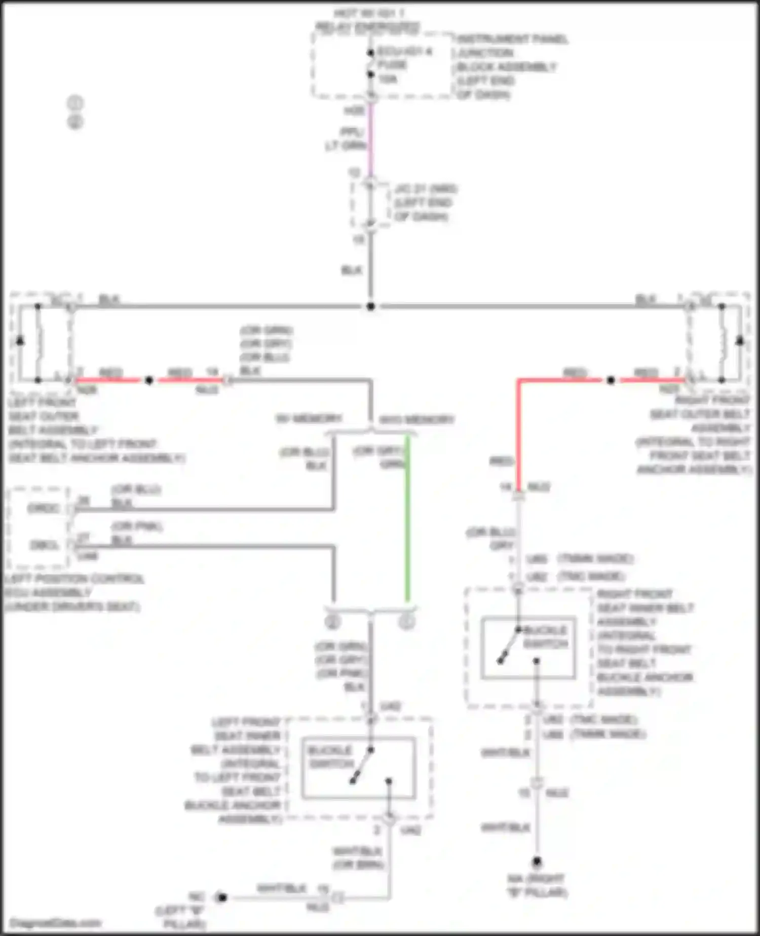 ES Lexus XV70 (2018-2021): Passive restraints circuit