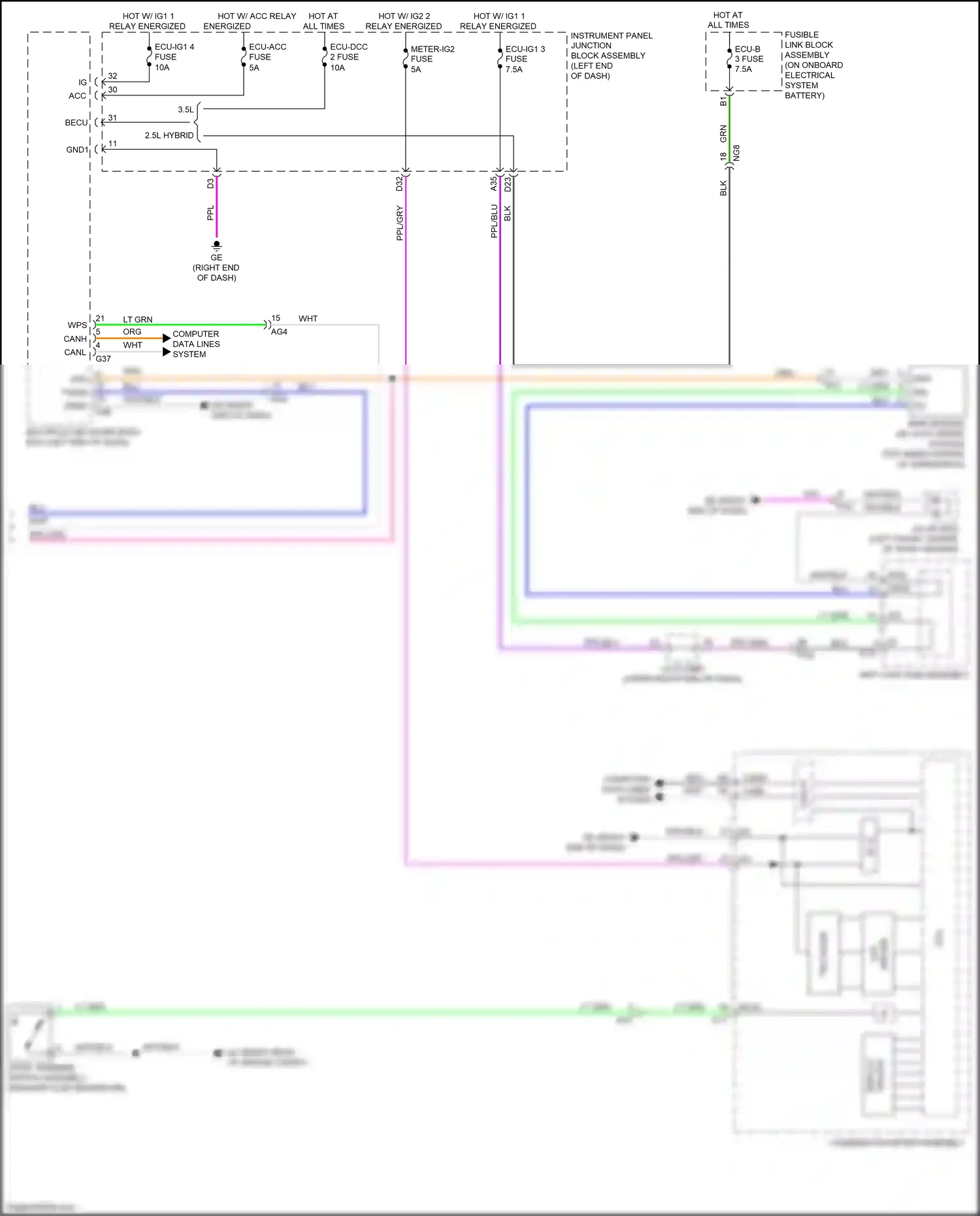 Wiring diagram 3.5l for Lexus ES XV70 (2018-2021) (19 of 19)